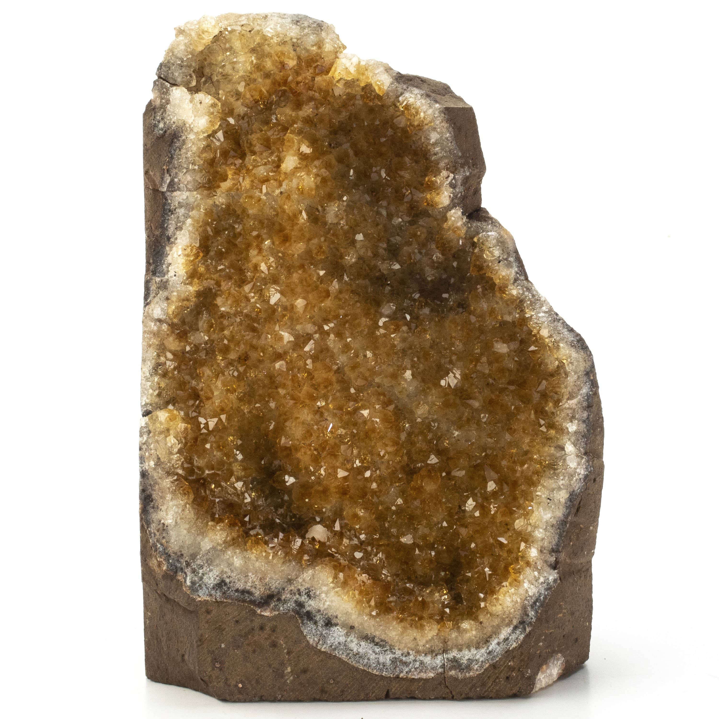Kalifano Citrine Medium Druzy Brazilian Citrine Geode on Cut Base BCG360