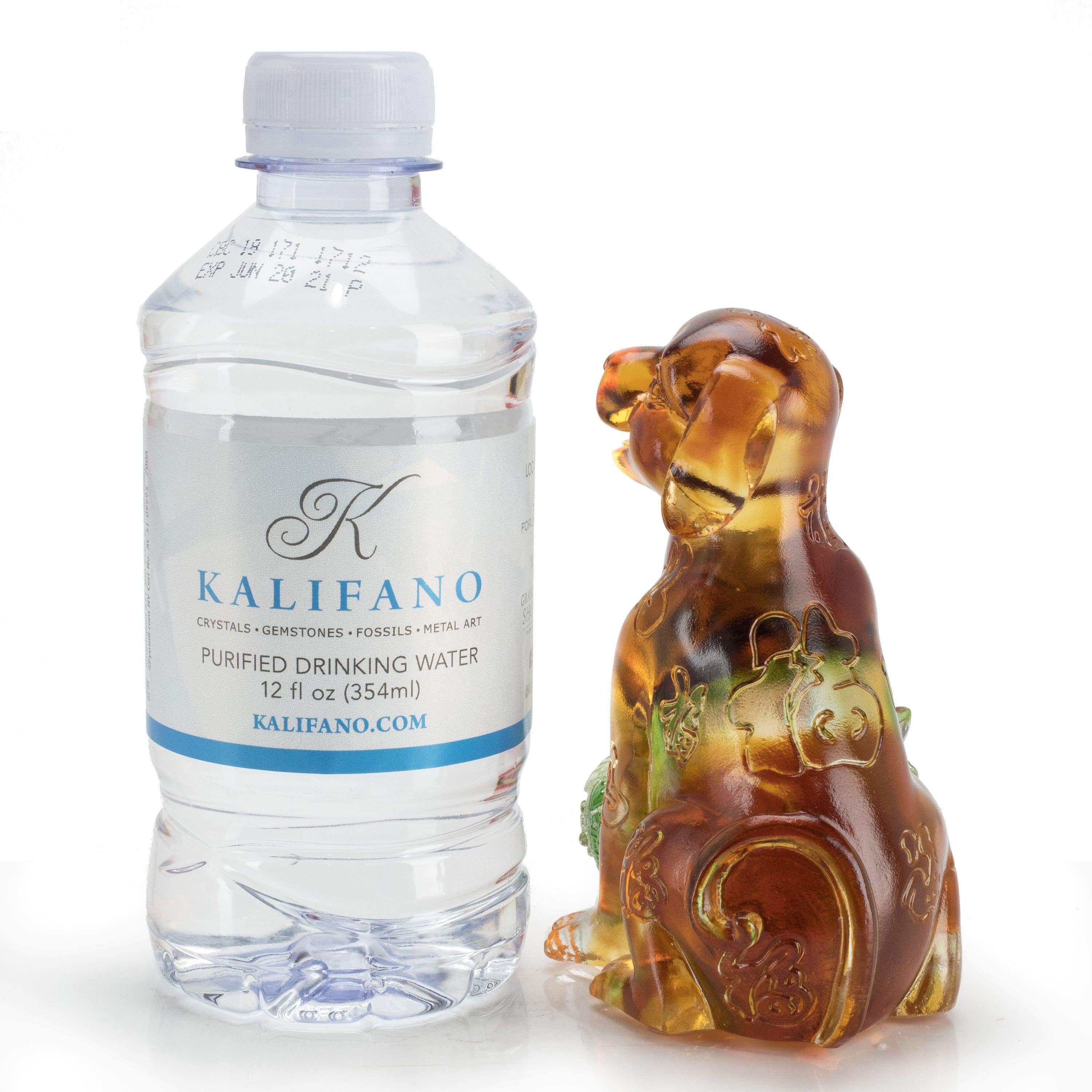 Kalifano Crystal Carving Money Dog Crystal Carving Art CRYSTAL.186