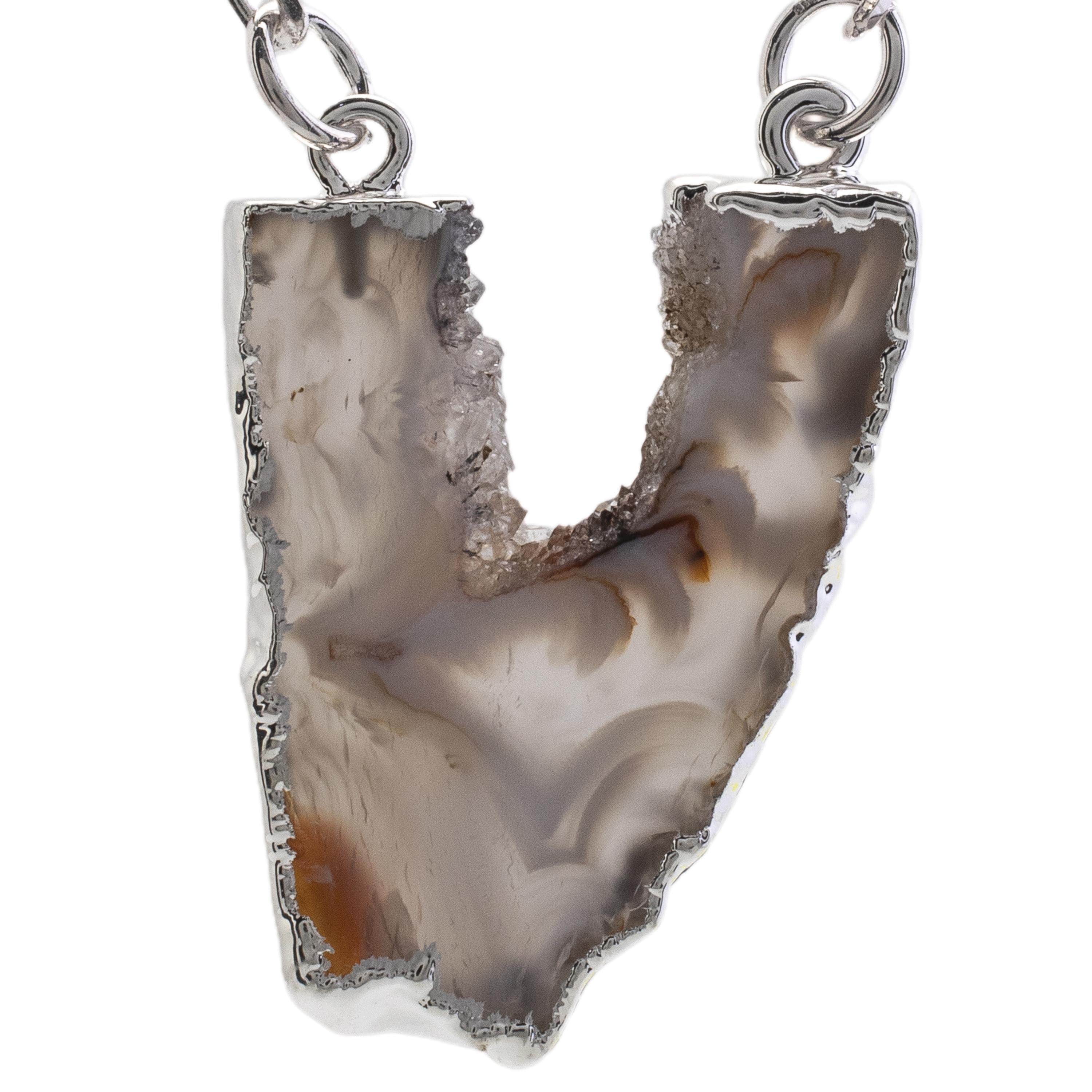 Kalifano Crystal Jewelry Agate Geode Slice Necklace CJN-2029-AG