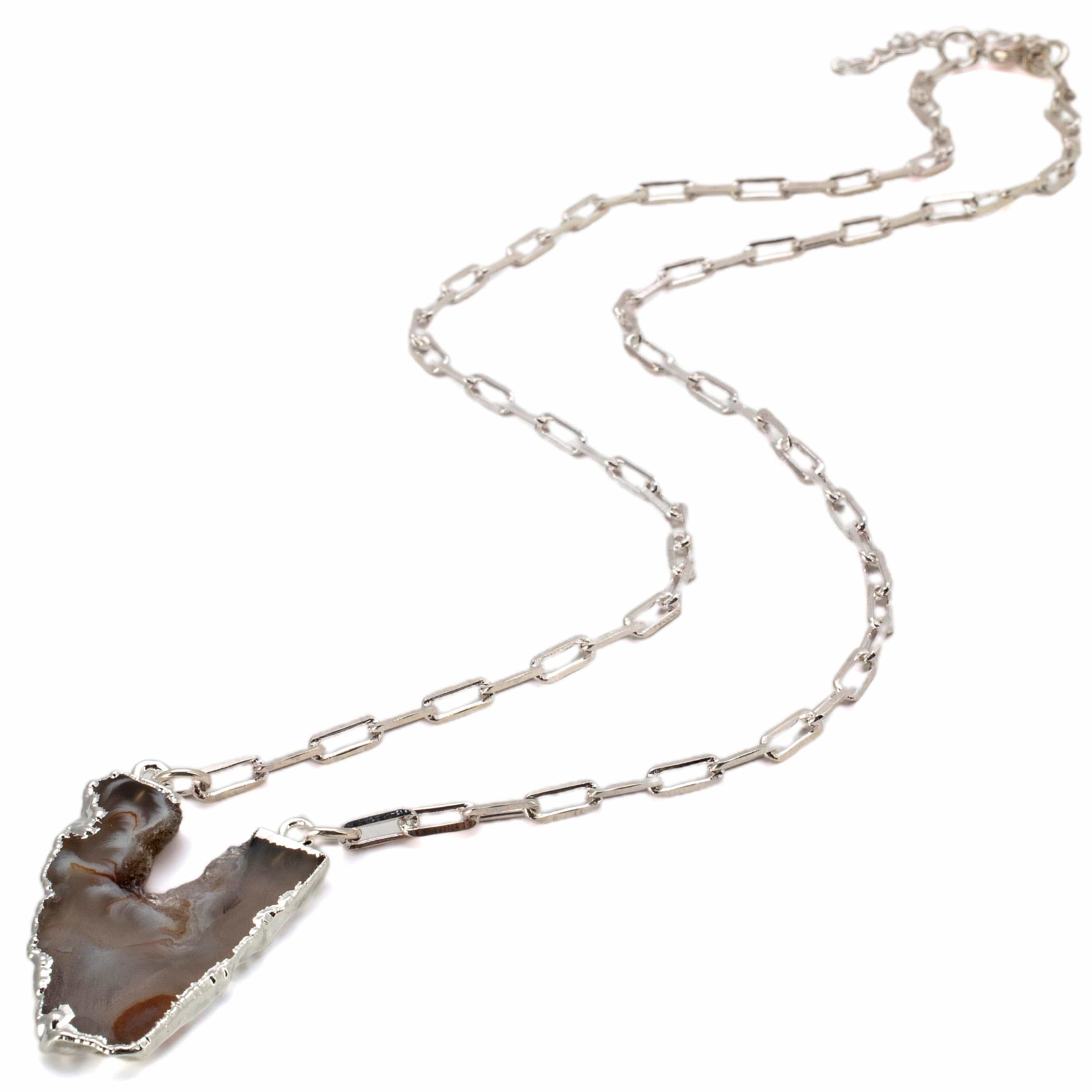 Kalifano Crystal Jewelry Agate Geode Slice Necklace CJN-2029-AG