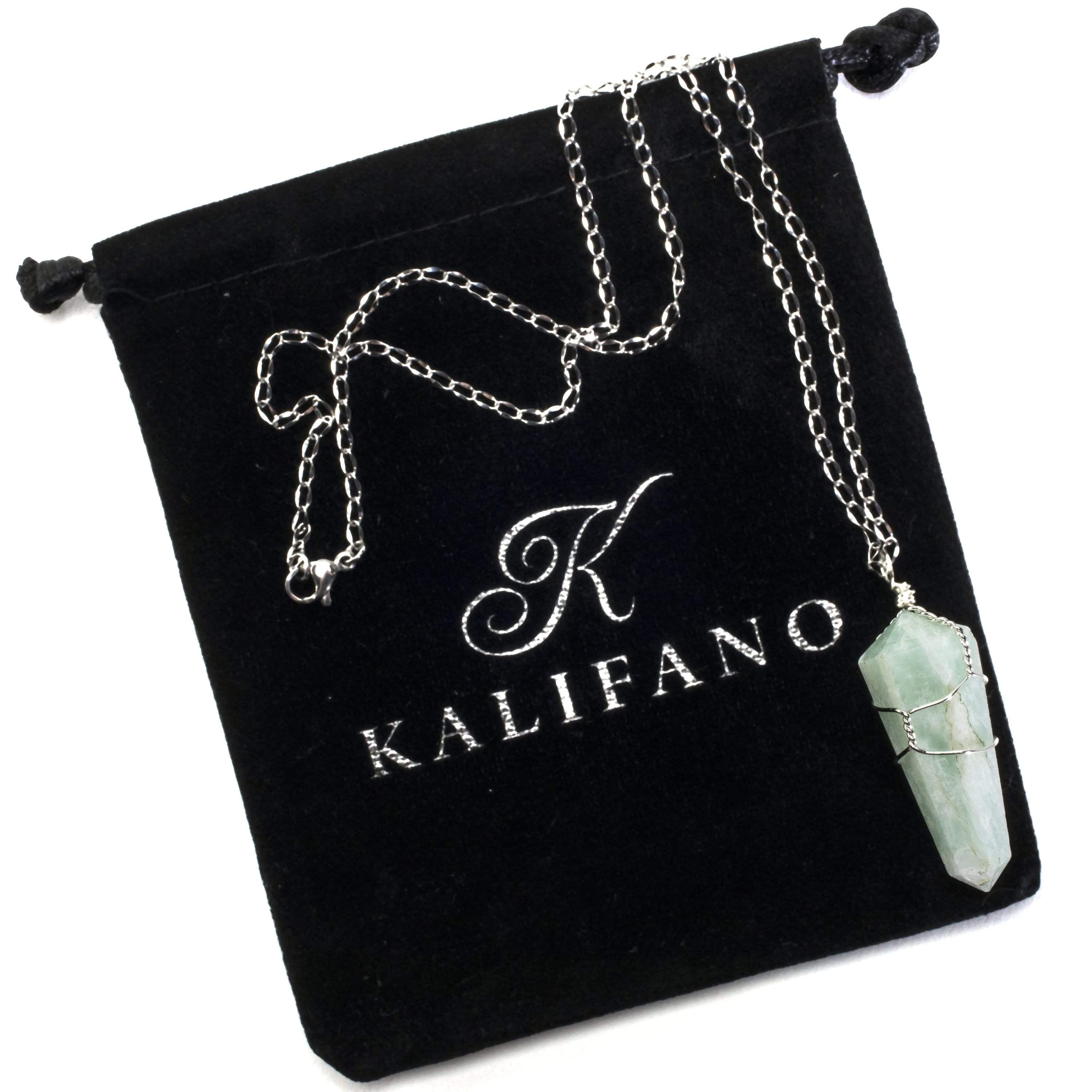 Kalifano Crystal Jewelry Amazonite Point Healing Stone Pendant CJ20-AZ