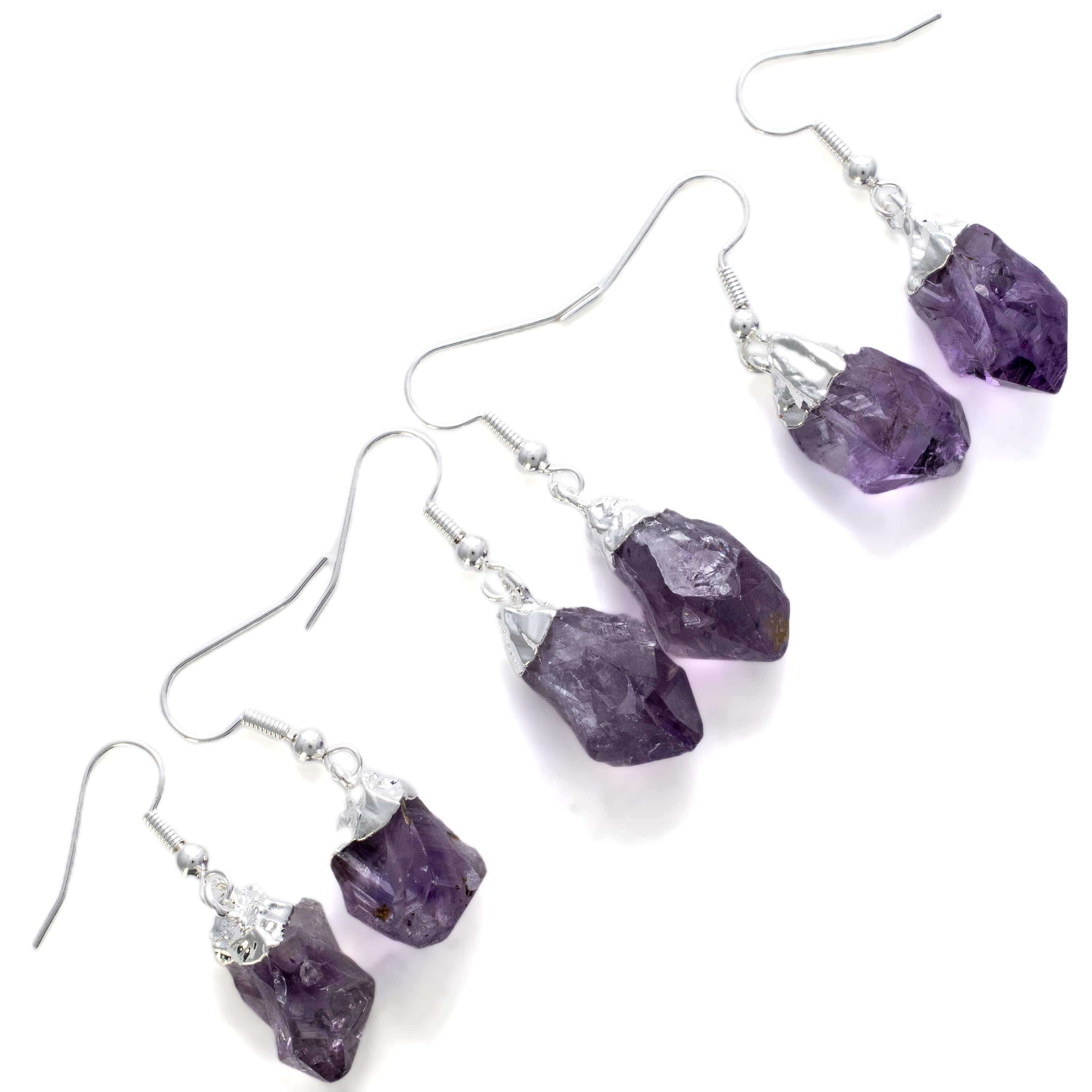 Kalifano Crystal Jewelry Amethyst Crystal Point Earrings CJE-1501-AM