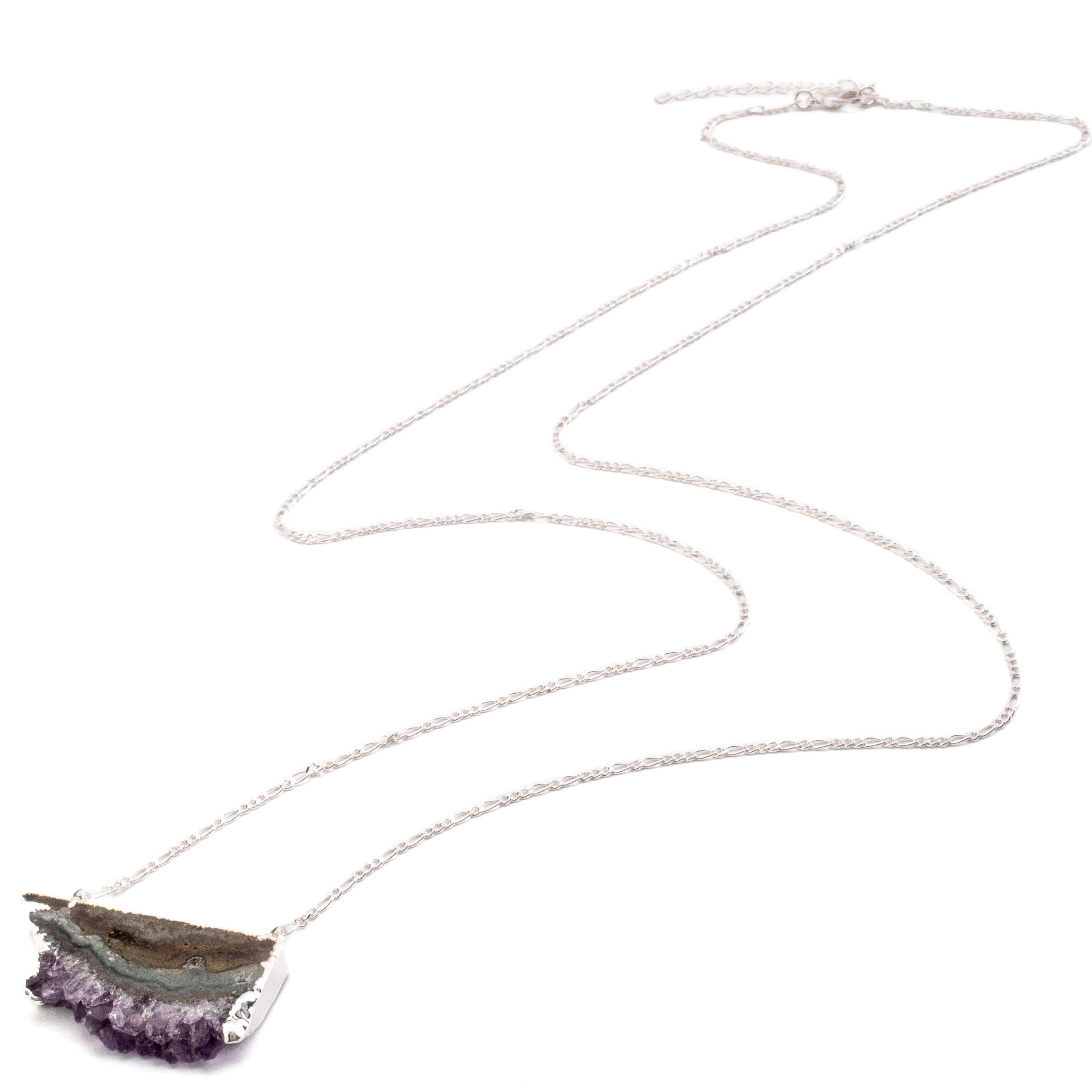 Kalifano Crystal Jewelry Amethyst Slice Necklace CJN-2000L-AM