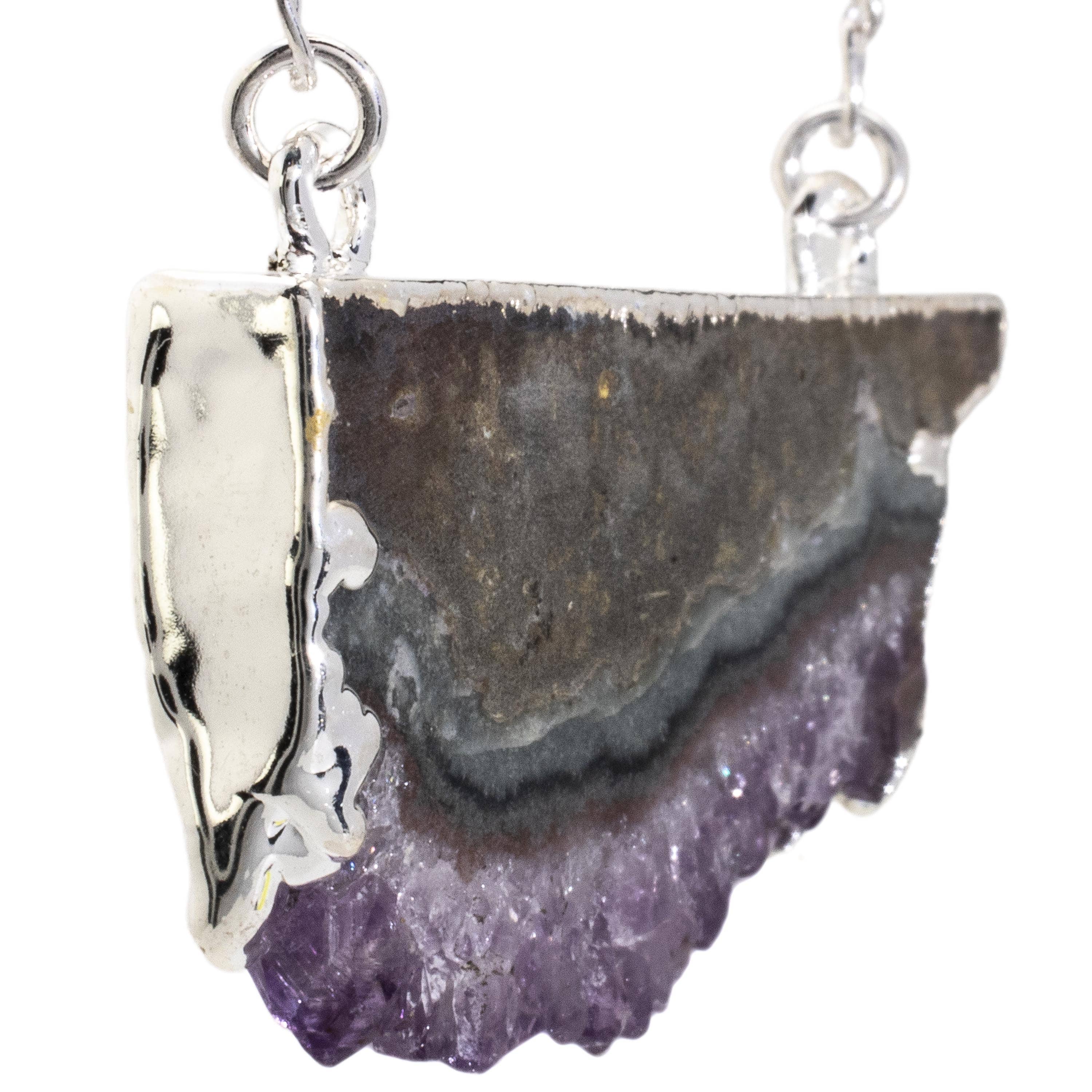 Kalifano Crystal Jewelry Amethyst Slice Necklace CJN-2000L-AM