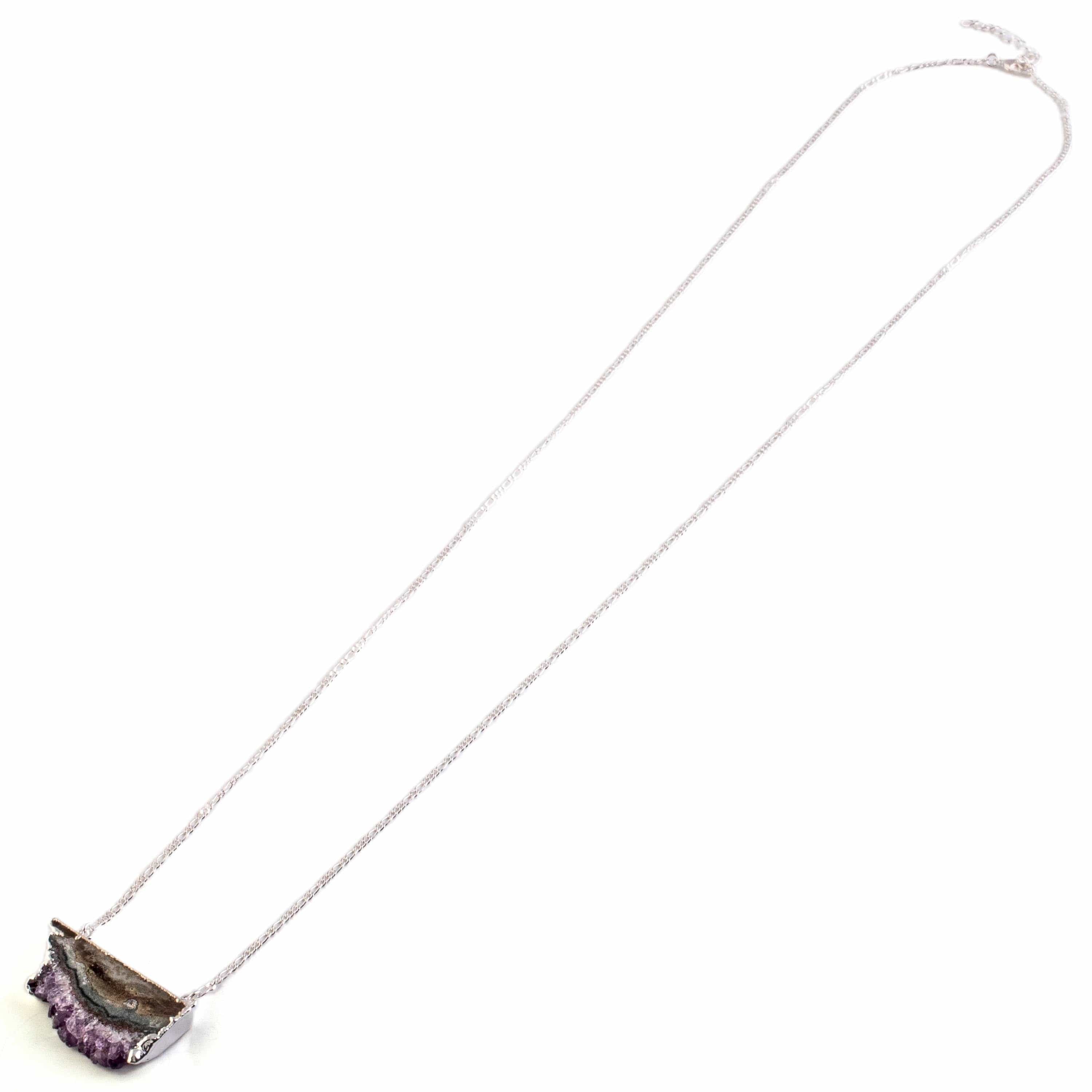 Kalifano Crystal Jewelry Amethyst Slice Necklace CJN-2000L-AM