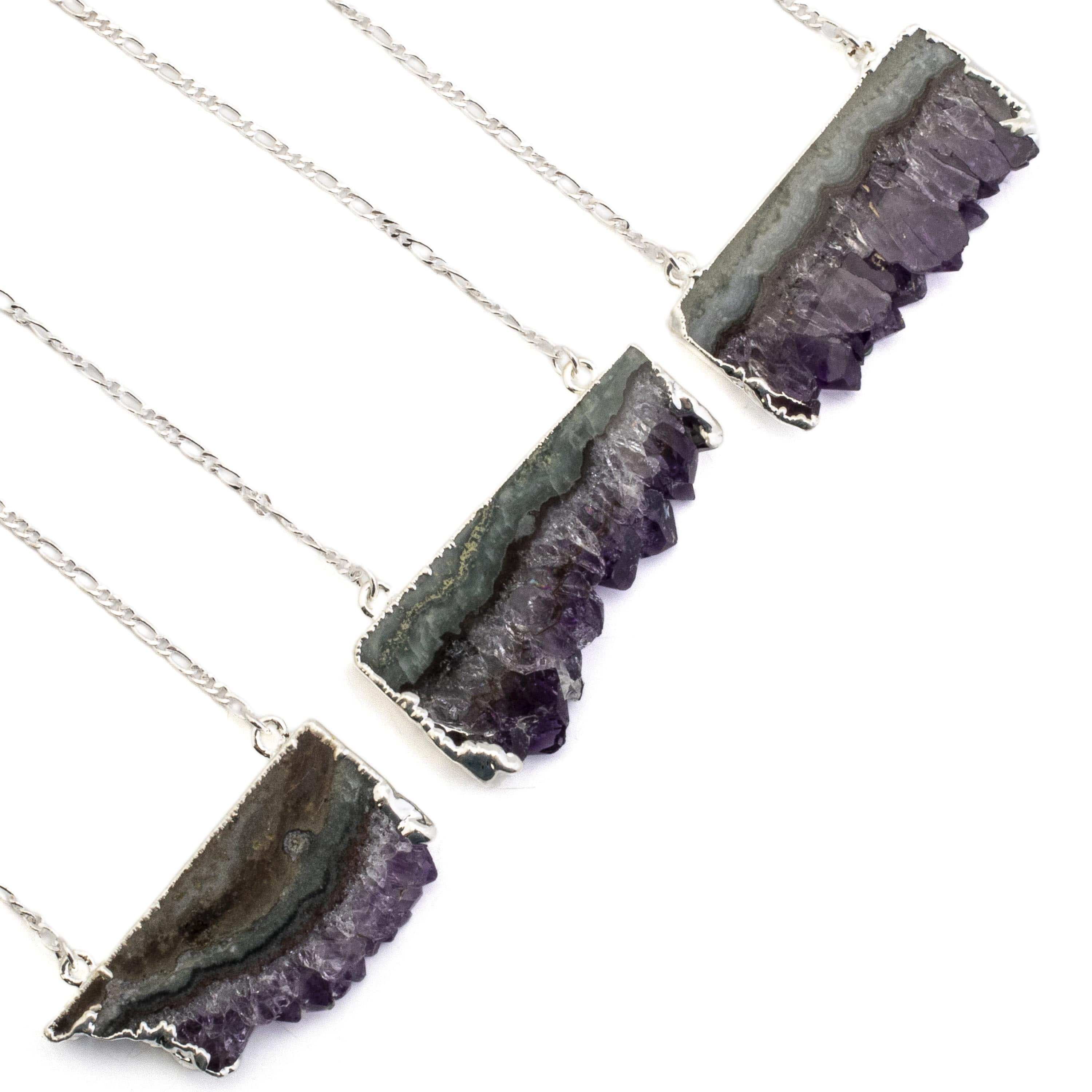 Kalifano Crystal Jewelry Amethyst Slice Necklace CJN-2000L-AM