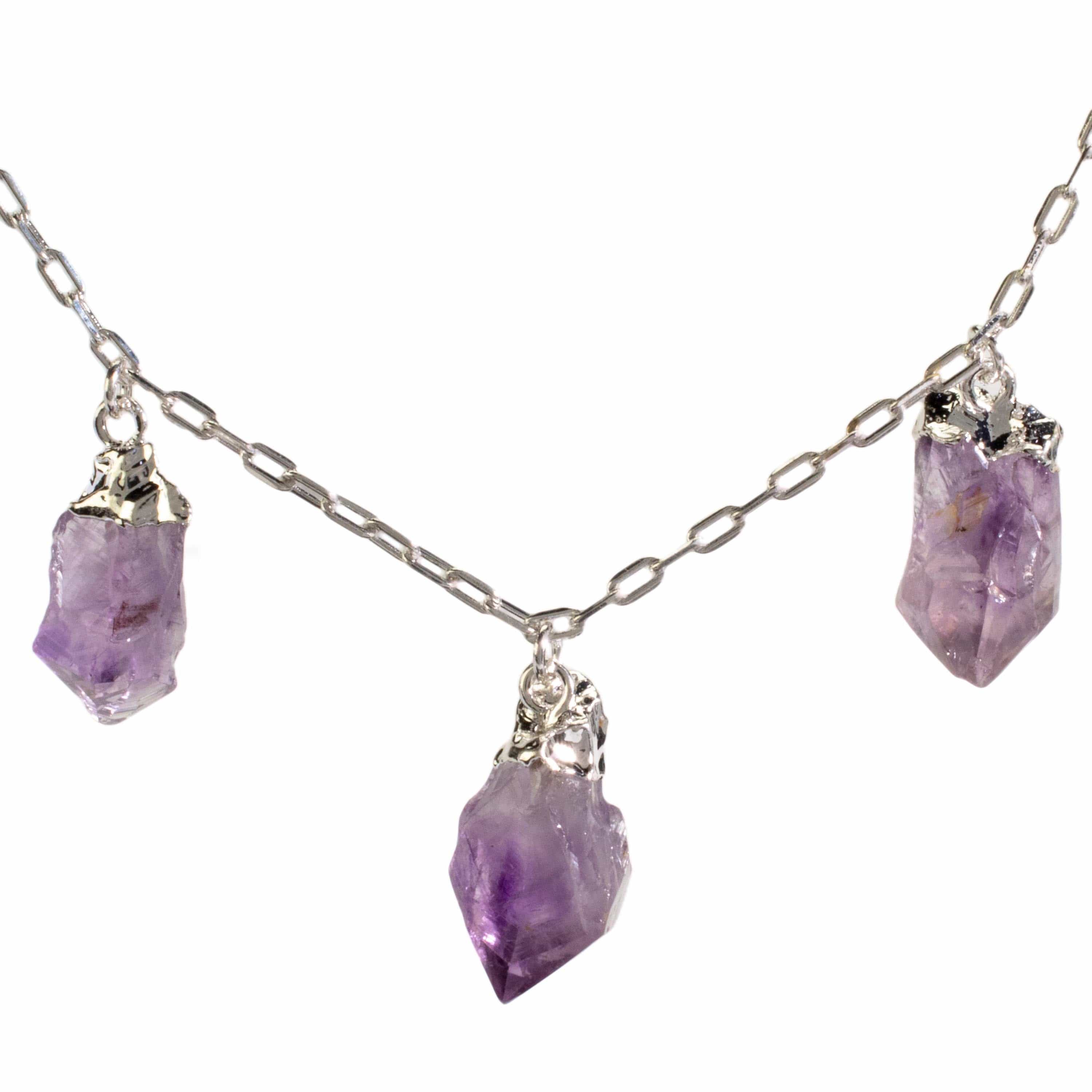 Kalifano Crystal Jewelry Amethyst Triple Point Necklace CJN-2042-AM