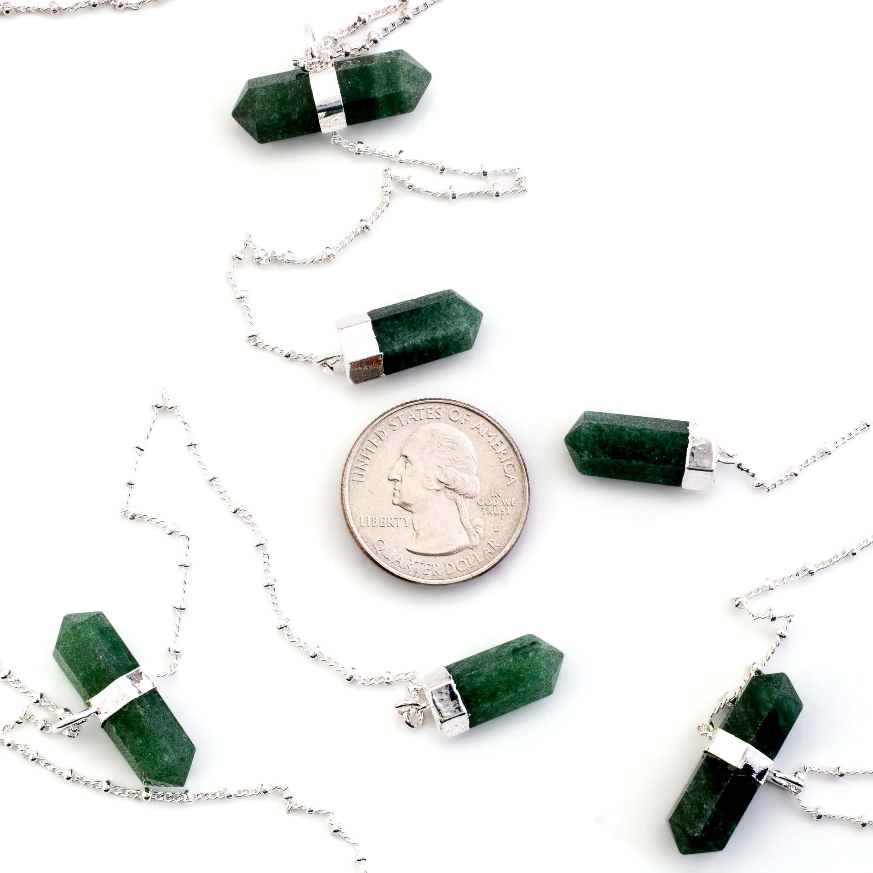 Kalifano Crystal Jewelry Aventurine Double Point Necklace CJN-2032-AV