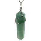 Aventurine Point Healing Stone Pendant on Necklace