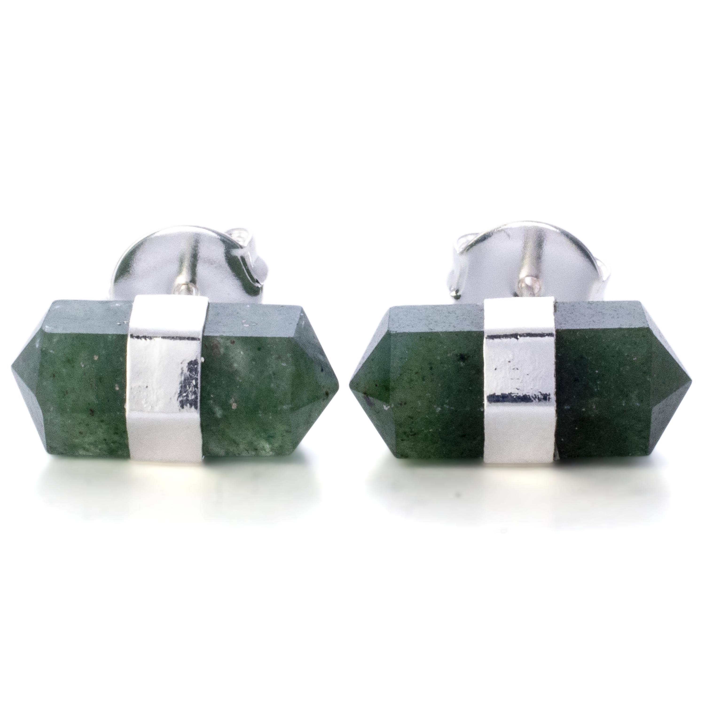 Kalifano Crystal Jewelry Aventurine Stud Earrings CJE-1516-AV