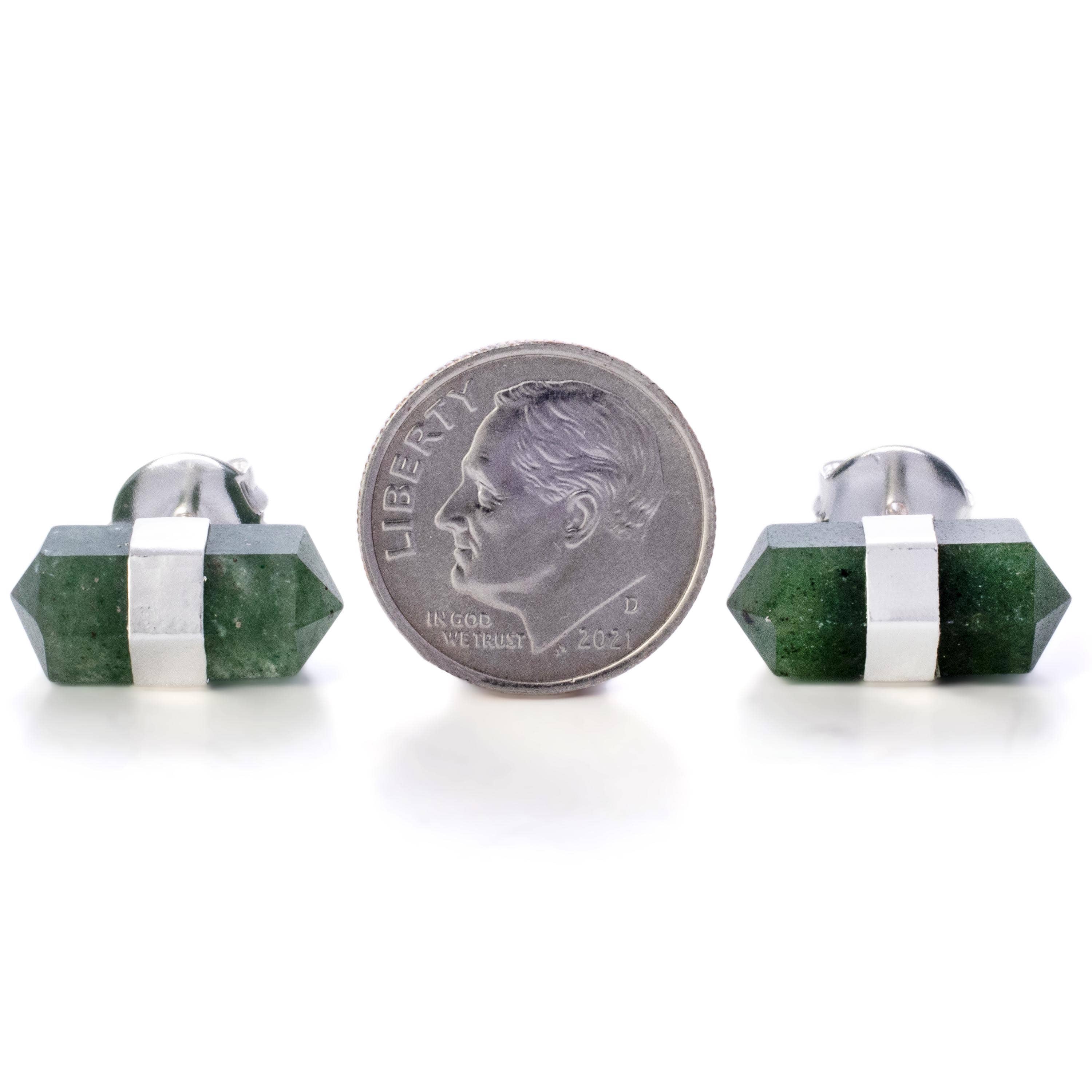 Kalifano Crystal Jewelry Aventurine Stud Earrings CJE-1516-AV