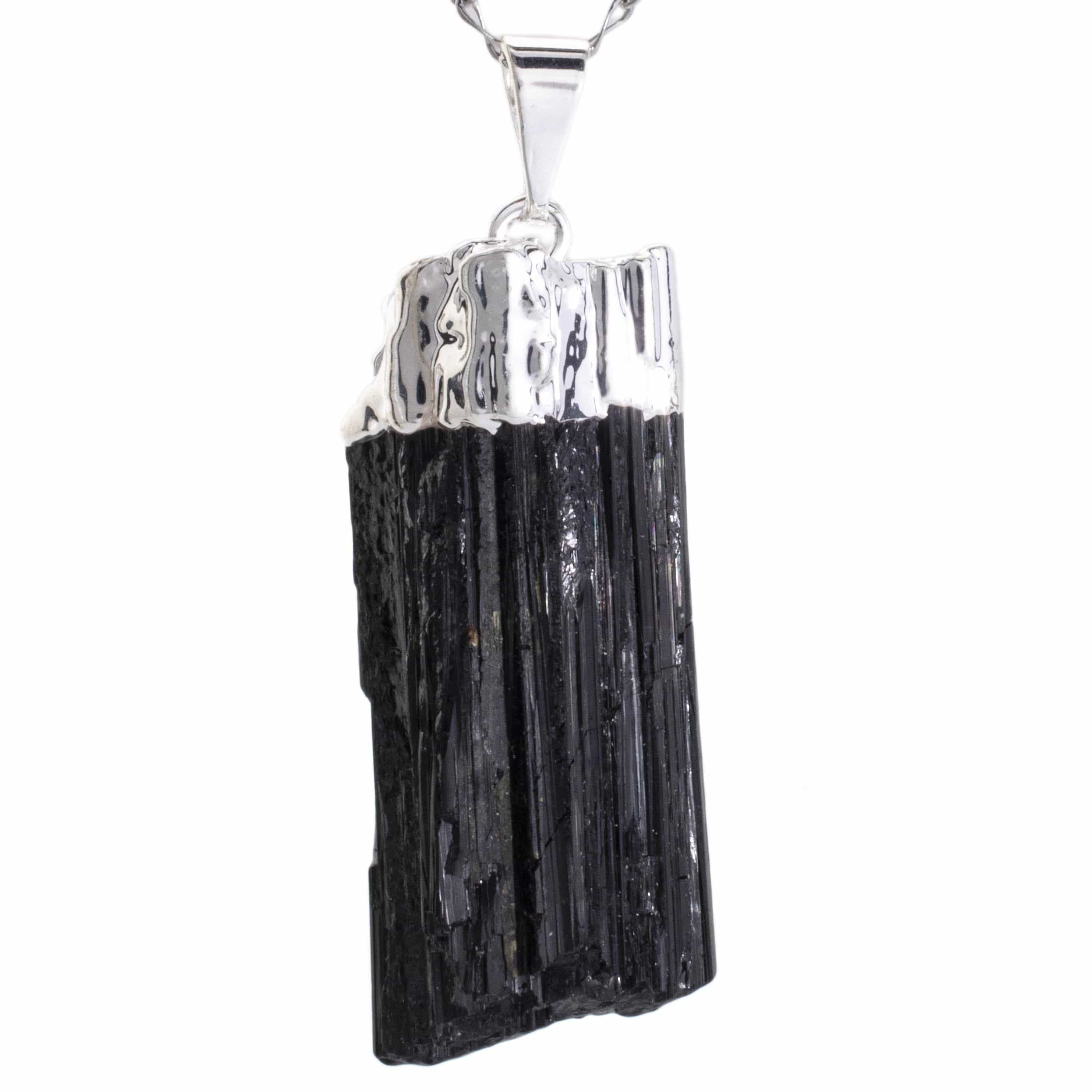 Kalifano Crystal Jewelry Black Tourmaline Pendnant on Chain CJN-51-BT