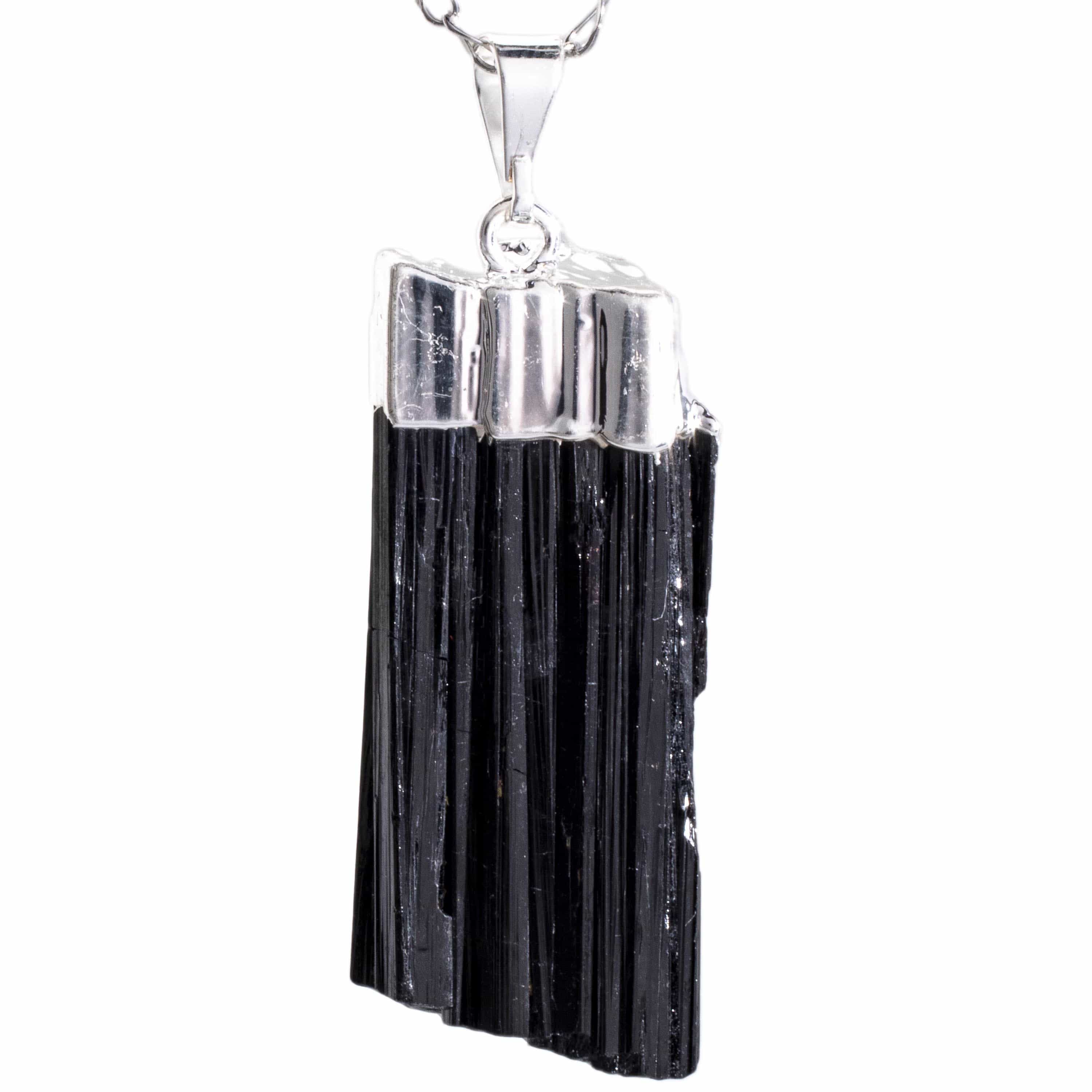 Kalifano Crystal Jewelry Black Tourmaline Pendnant on Chain CJN-51-BT