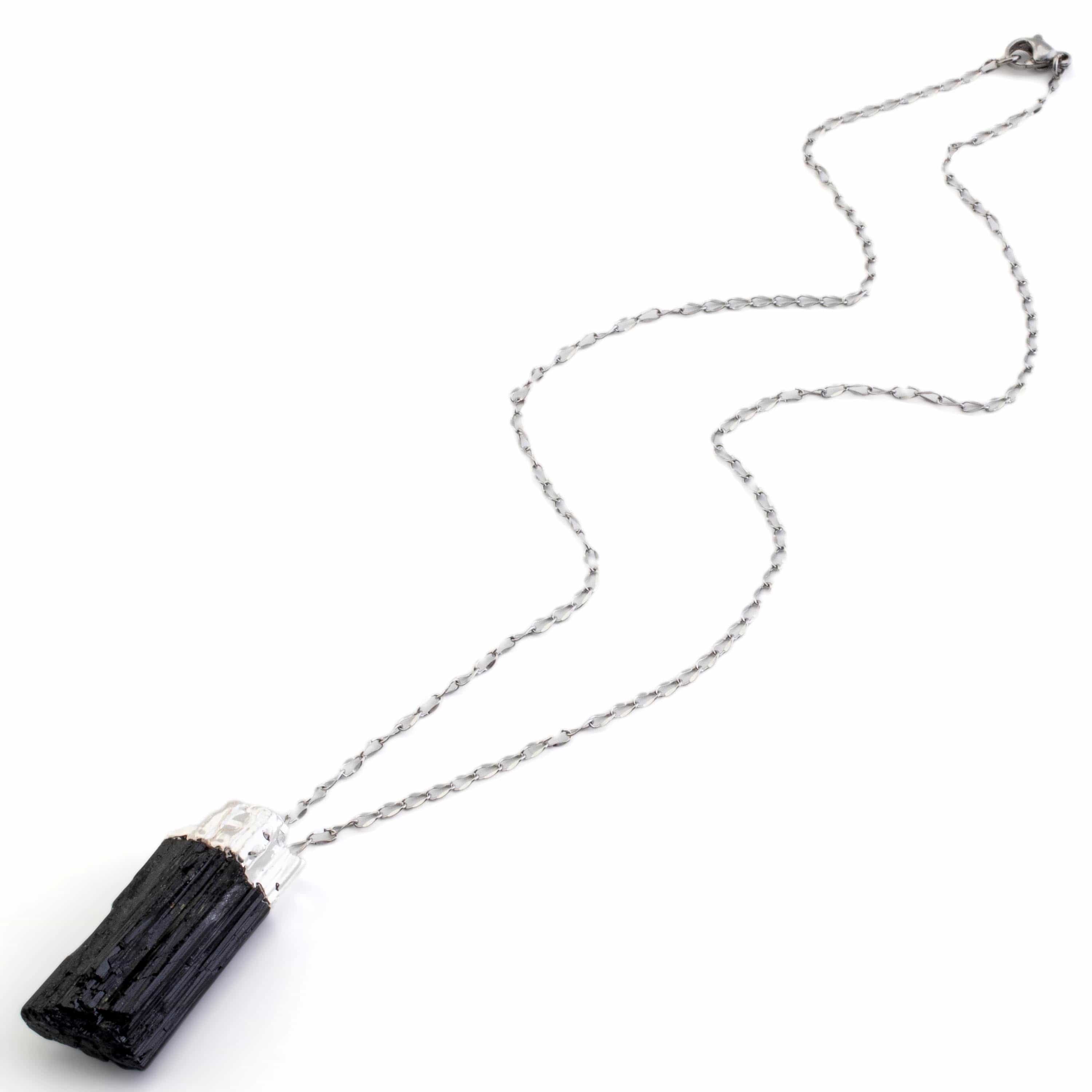 Kalifano Crystal Jewelry Black Tourmaline Pendnant on Chain CJN-51-BT