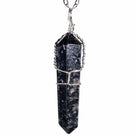 Black Tourmaline Point Healing Stone Pendant on Necklace