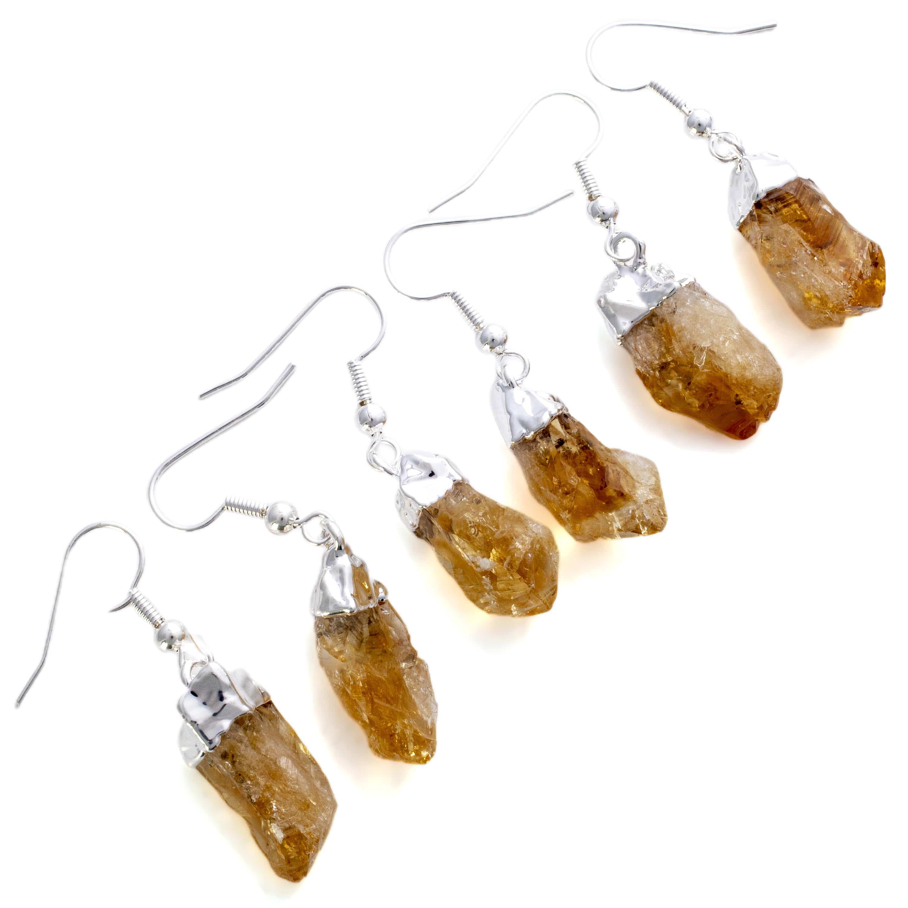 Kalifano Crystal Jewelry Citrine Crystal Point Earrng CJE-1501-CT