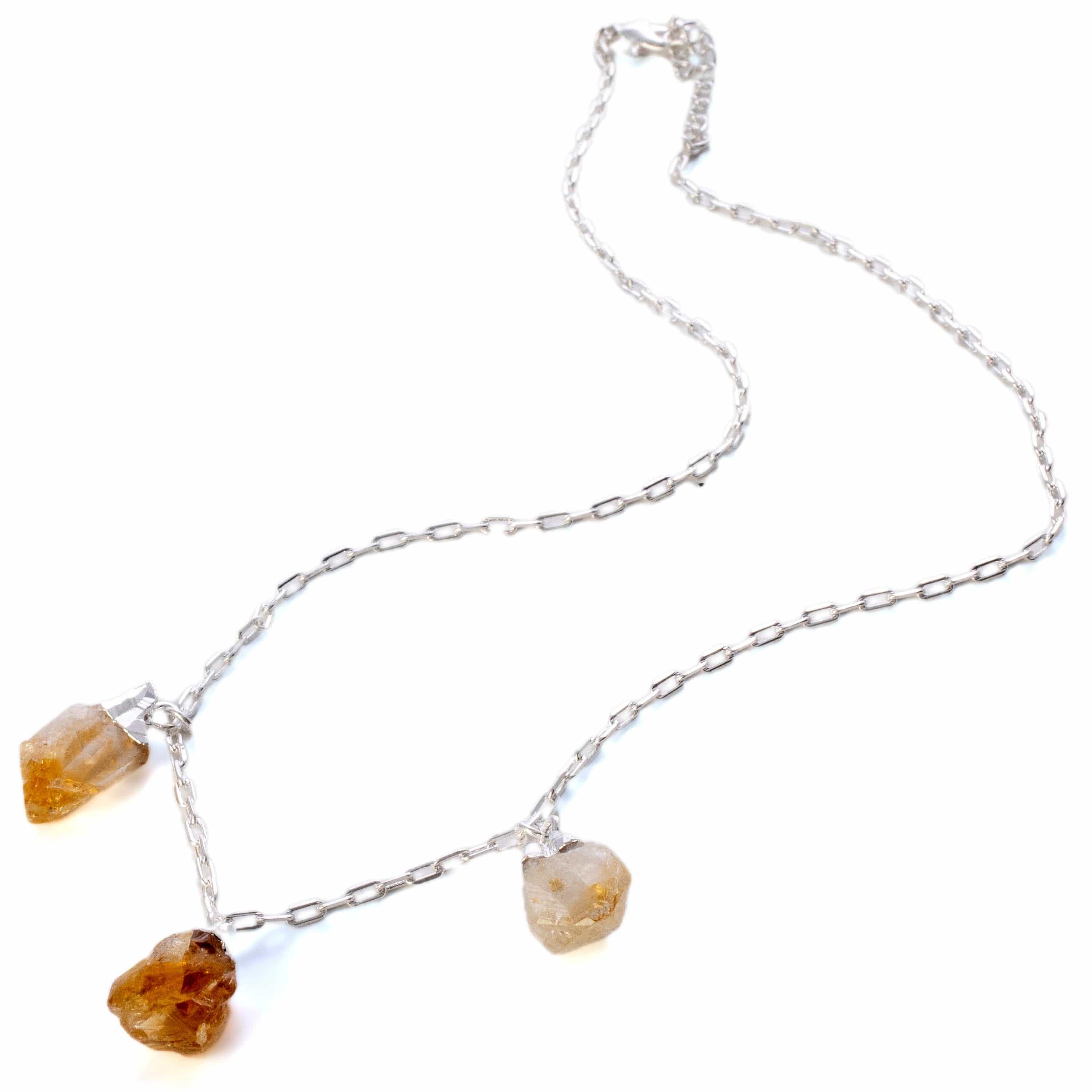 Kalifano Crystal Jewelry Citrine Triple Point Necklace CJN-2042-CT