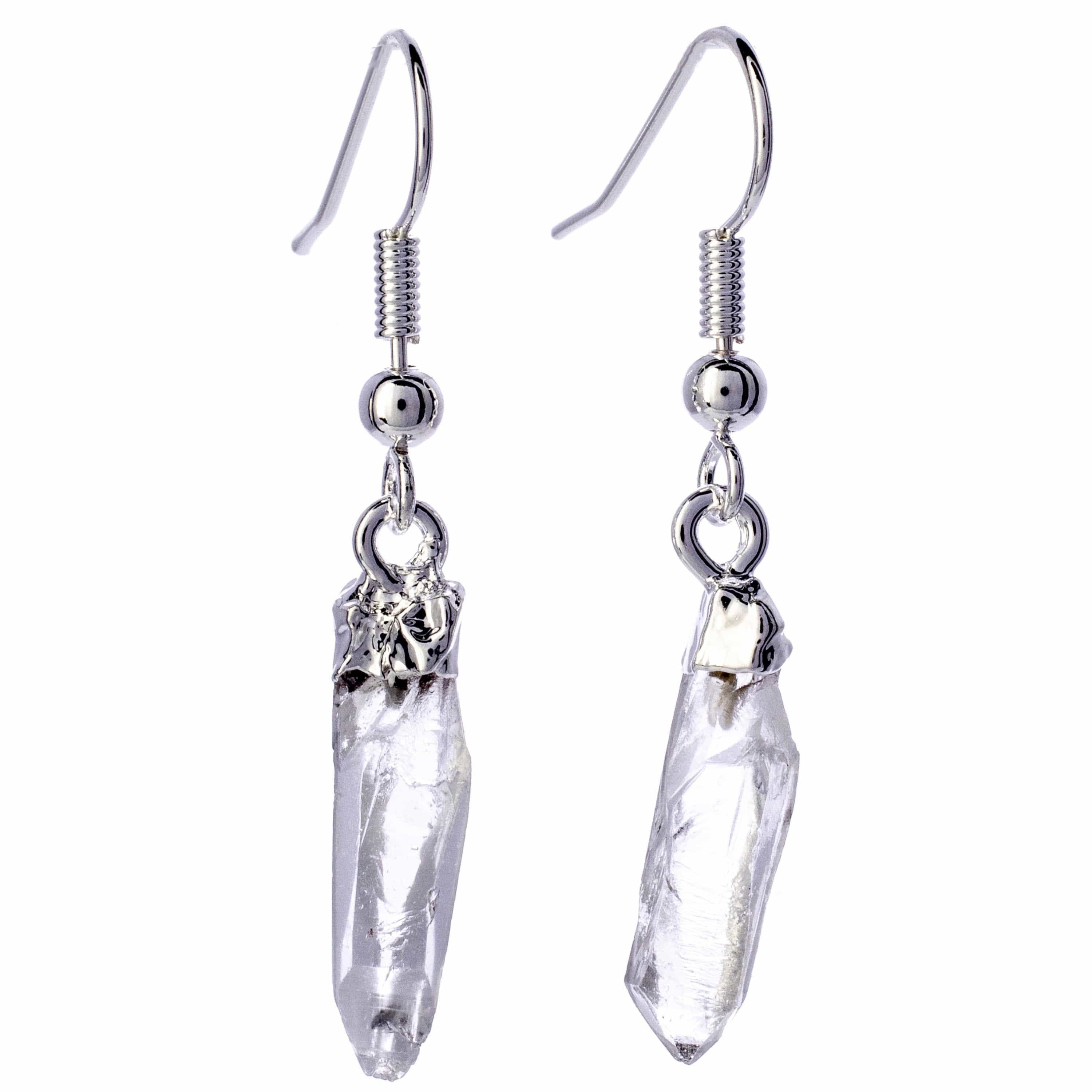 Kalifano Crystal Jewelry Clear Quartz Crystal Point Earrings CJE-1501-QZ