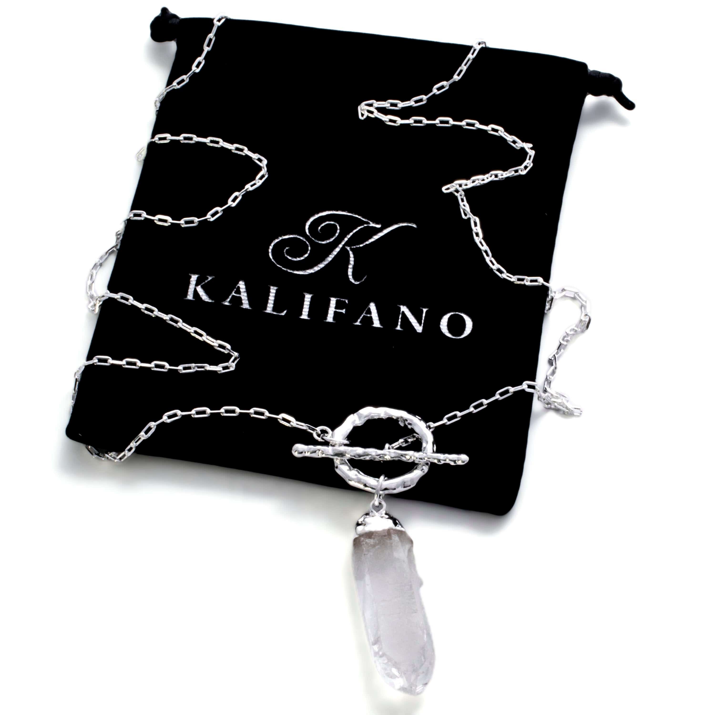 Kalifano Crystal Jewelry Clear Quartz Necklace with Toggle Clasp CJN-2021-QZ