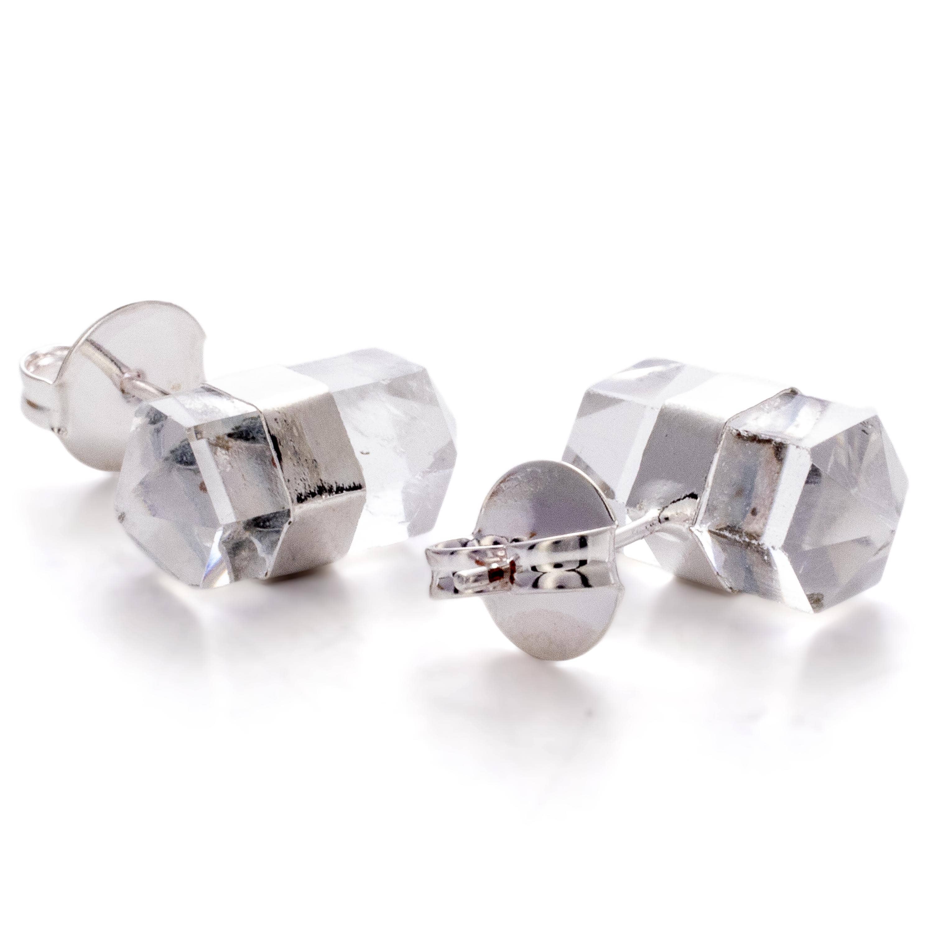 Kalifano Crystal Jewelry Clear Quartz Stud Earrings CJE-1516-QZ