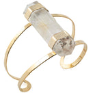 Double Terminated Clear Quartz Cuff Bracelet