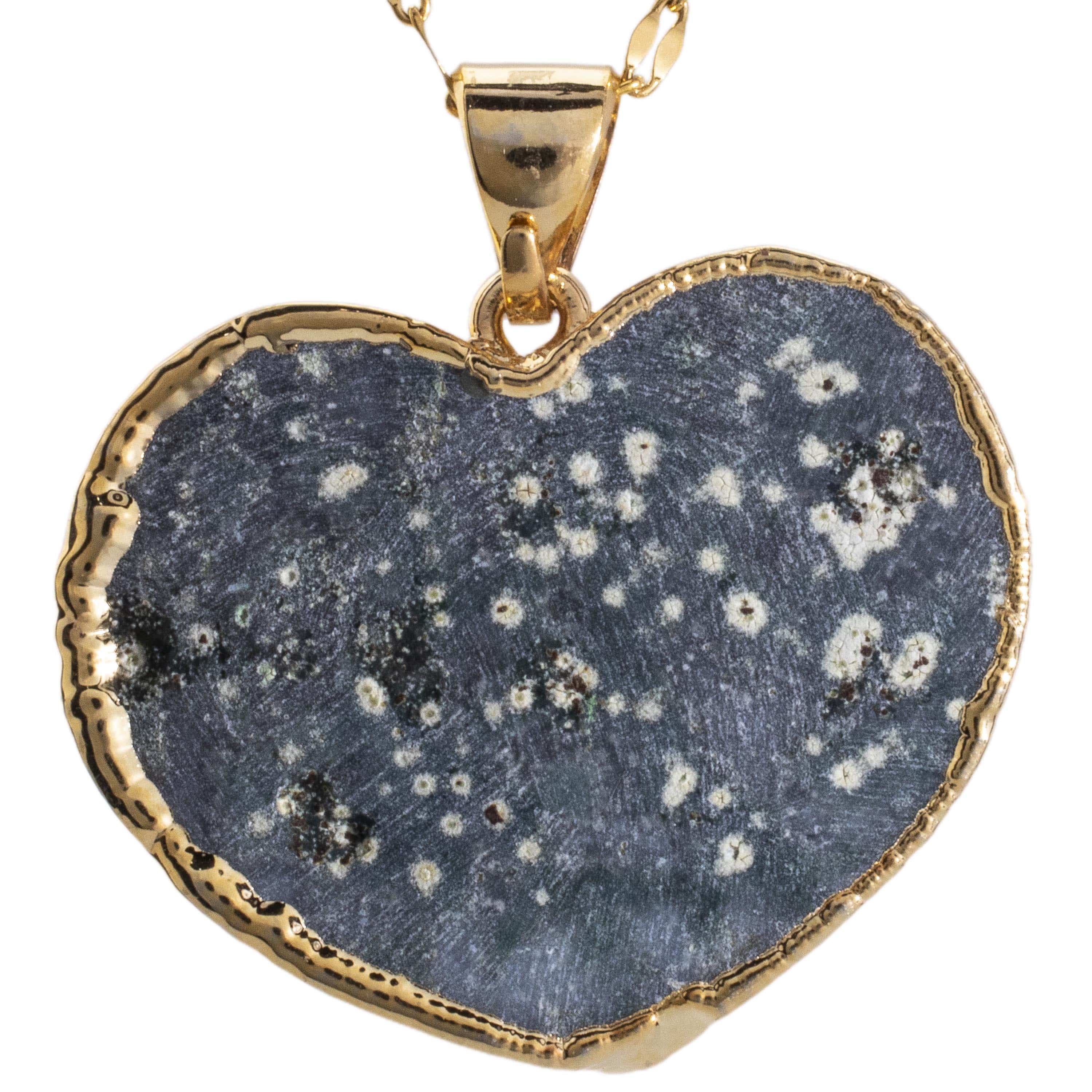 Kalifano Crystal Jewelry Druzy Amethyst Heart Pendant on Chain CJN-79-DYAM