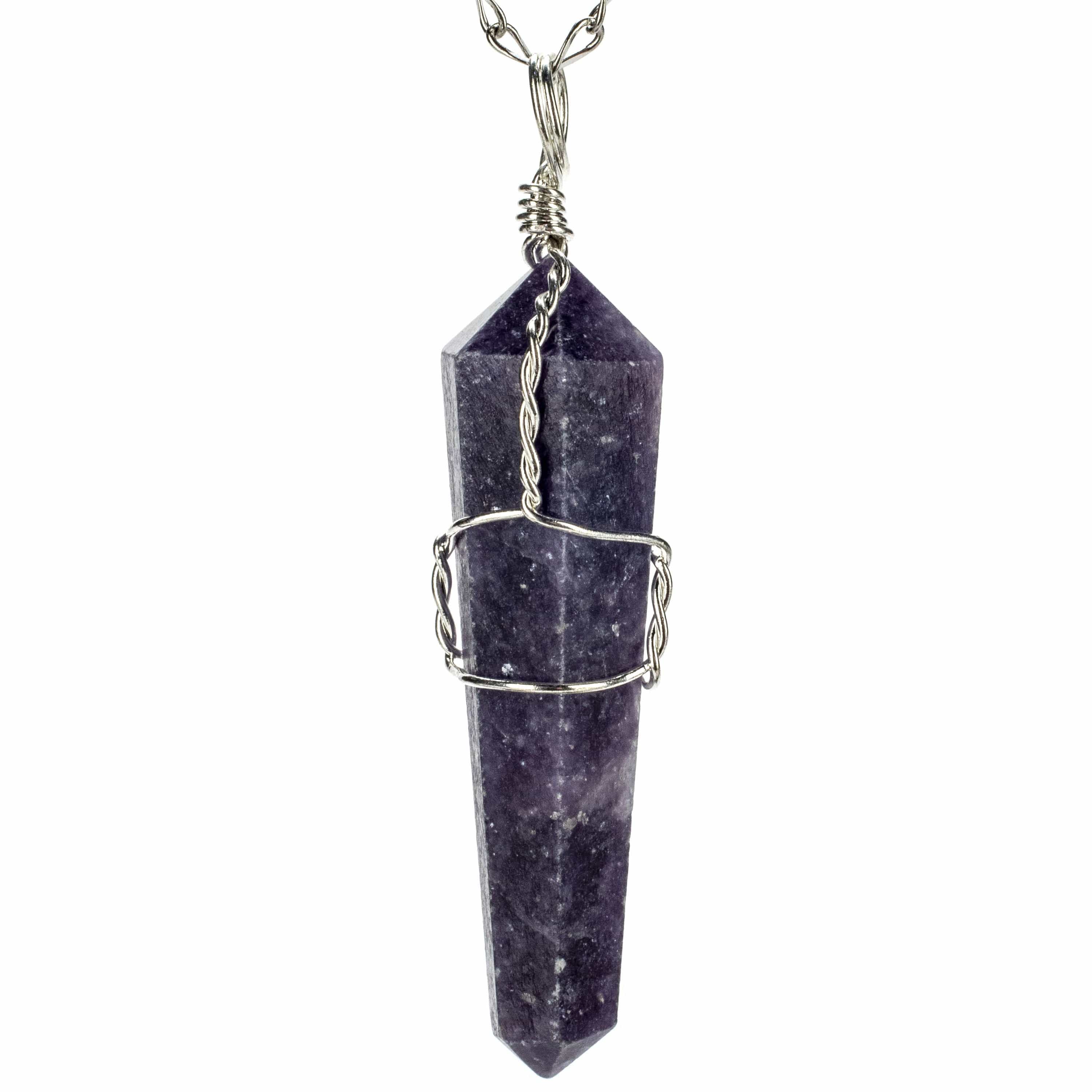 Kalifano Crystal Jewelry Lepidolite Point Healing Stone Pendant CJ20-LD