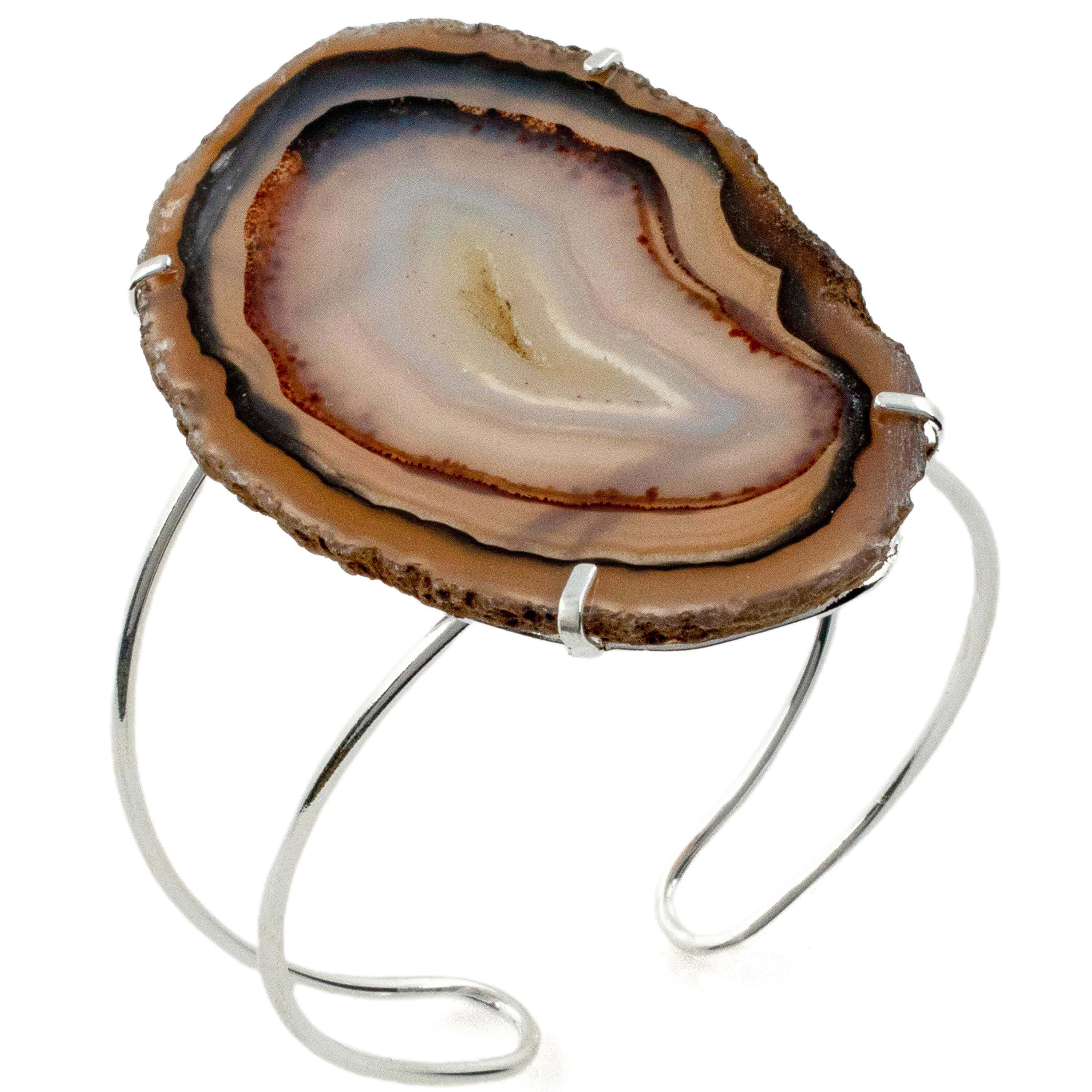 Kalifano Crystal Jewelry Natural Agate Cuff Bracelet CJB-1009-AG