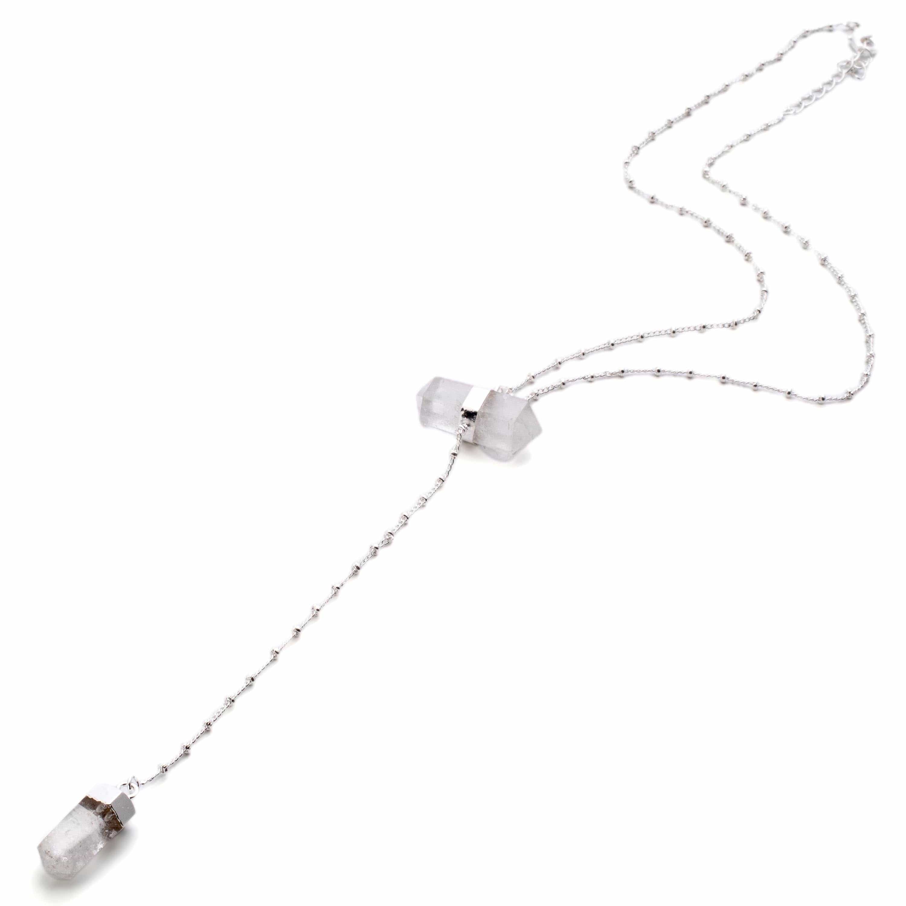 Kalifano Crystal Jewelry Quartz Double Point Necklace CJN-2032-QZ