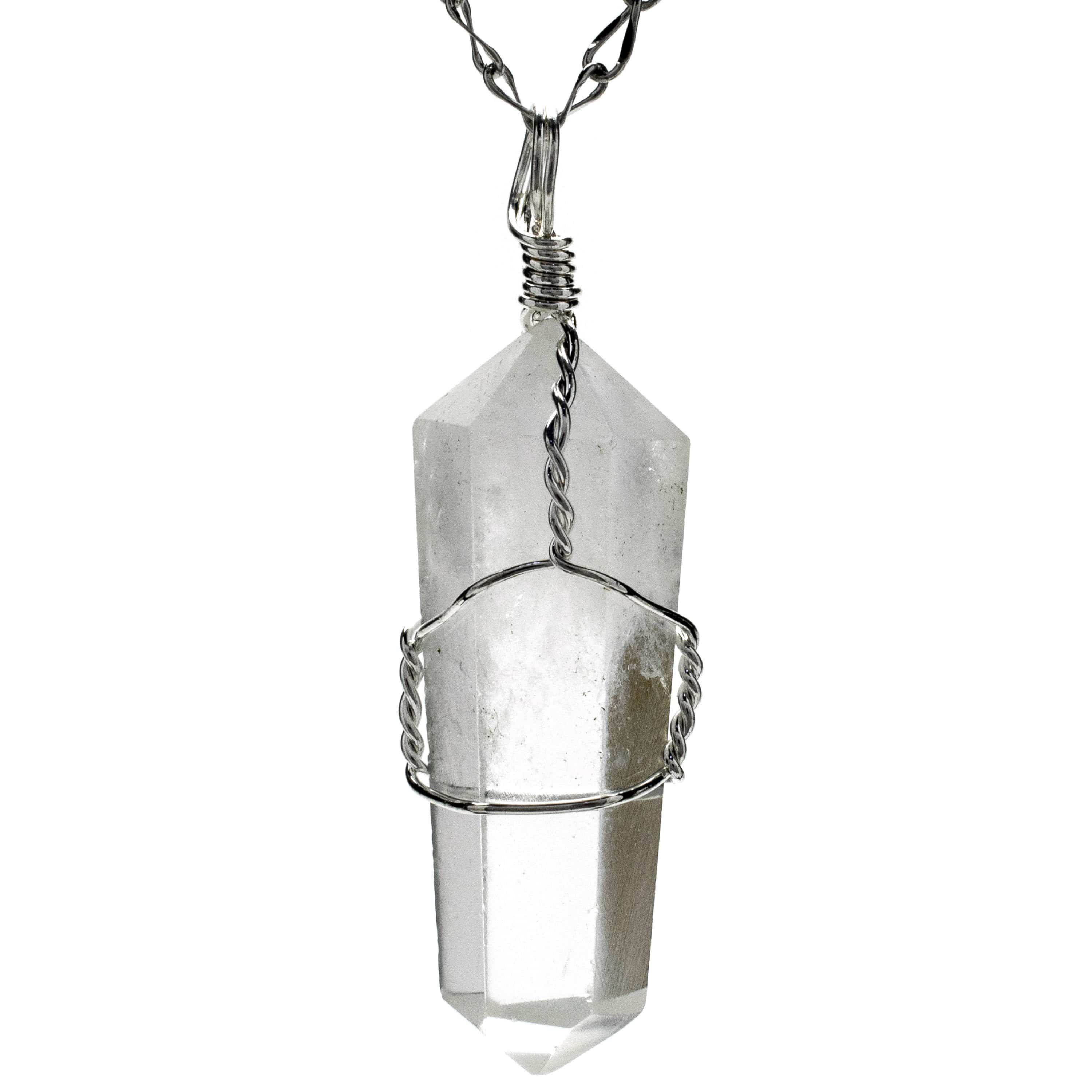 Kalifano Crystal Jewelry Quartz Point Healing Stone Pendant CJ20-QZ