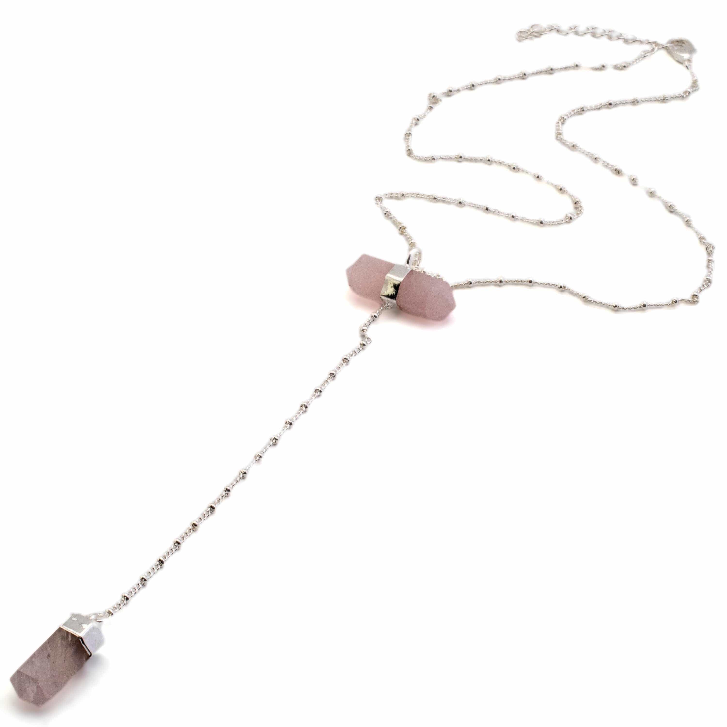 Kalifano Crystal Jewelry Rose Quartz Double Point Necklace CJN-2032-RQ