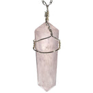 Rose Quartz Point Healing Stone Pendant on Necklace