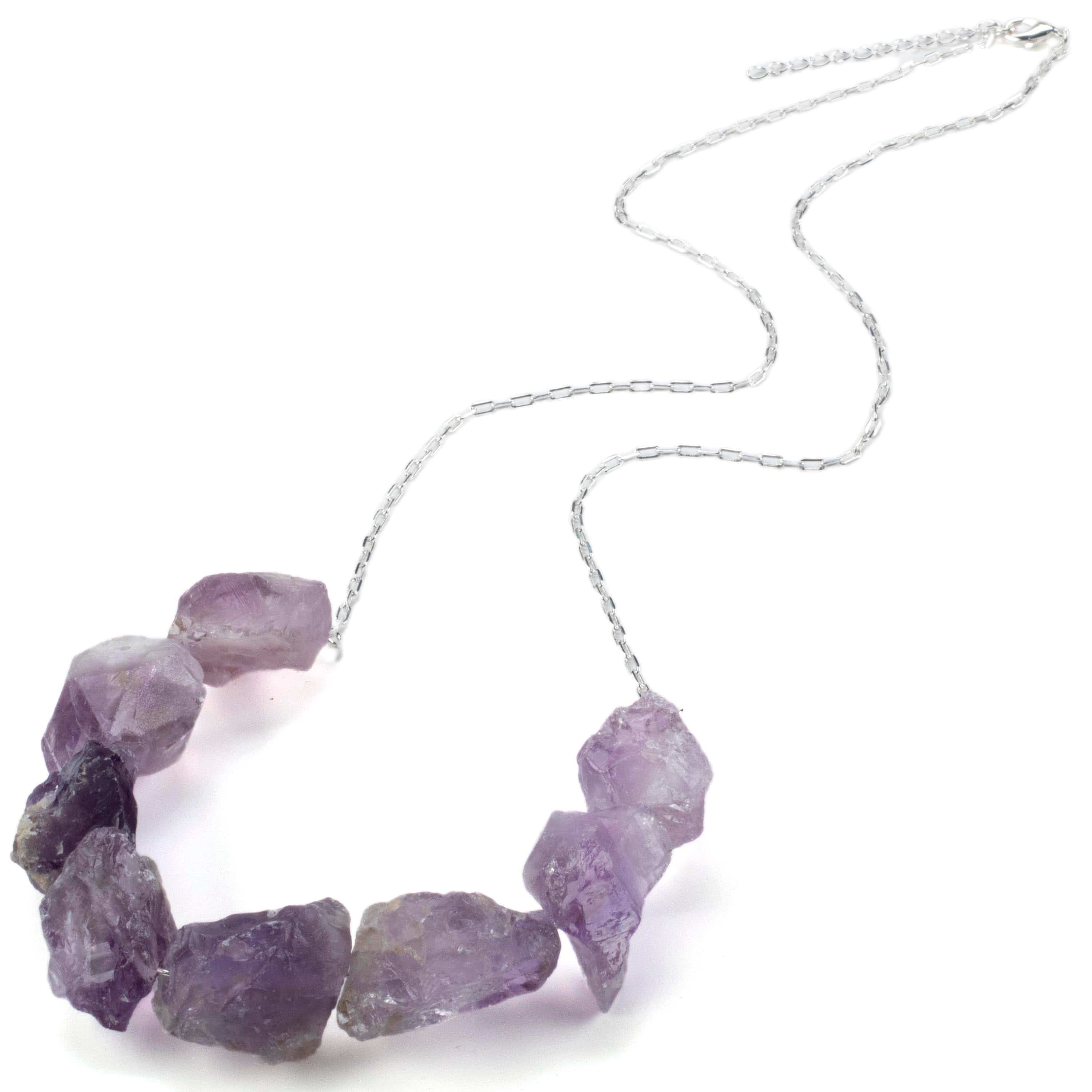 Kalifano Crystal Jewelry Rough Amethyst Necklace CJN-2046-AM