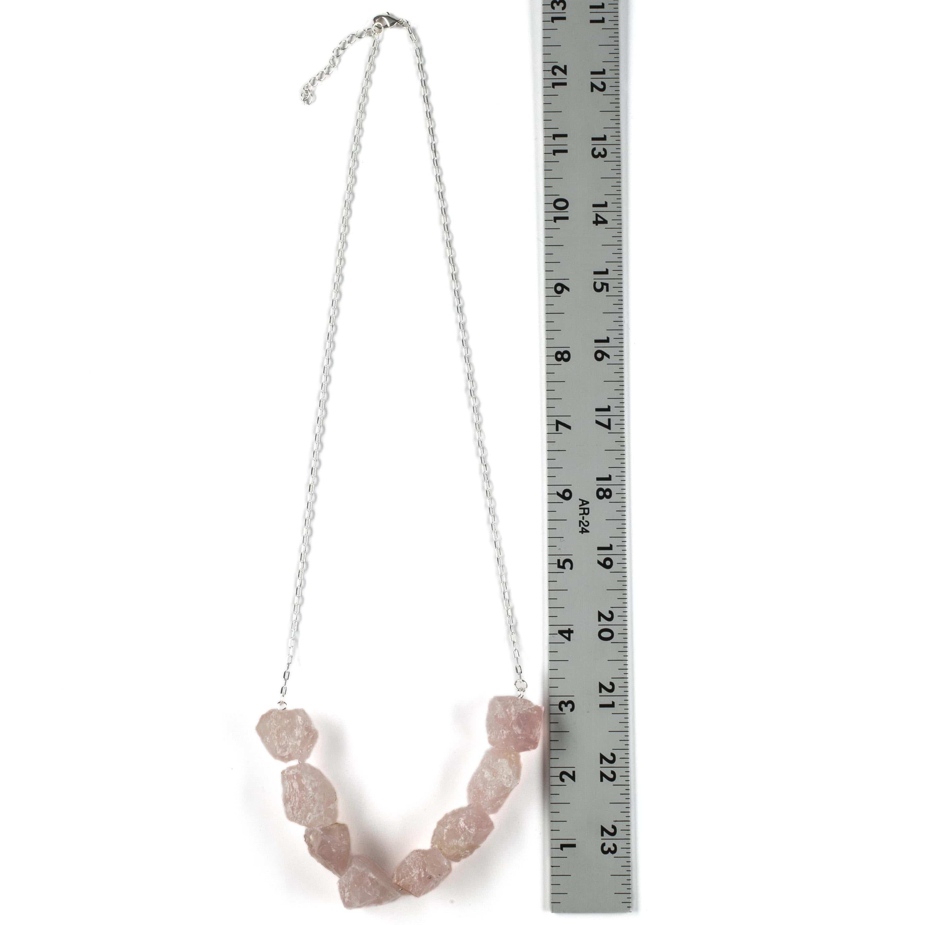 Kalifano Crystal Jewelry Rough Rose Quartz Necklace CJN-2046-RQ