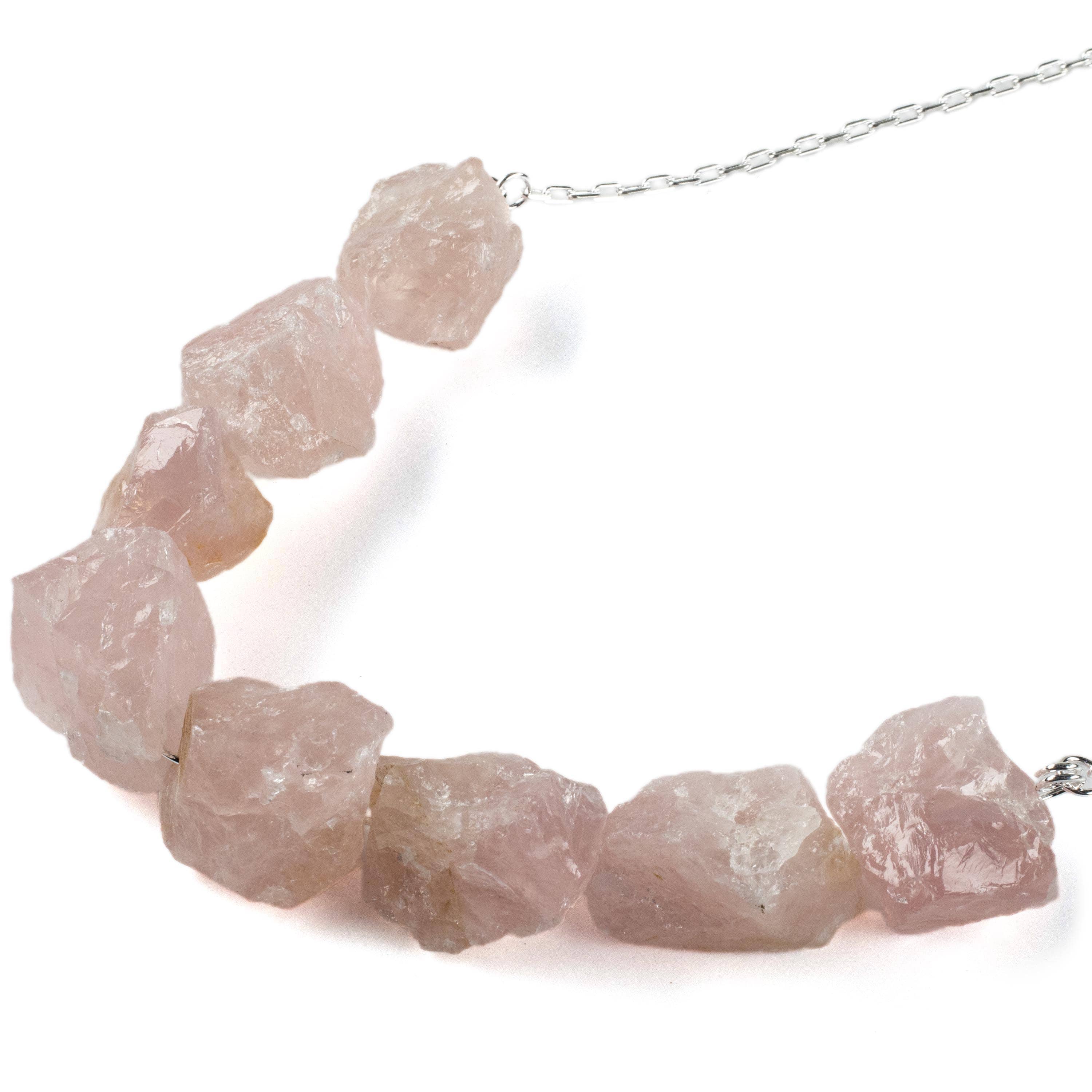 Kalifano Crystal Jewelry Rough Rose Quartz Necklace CJN-2046-RQ