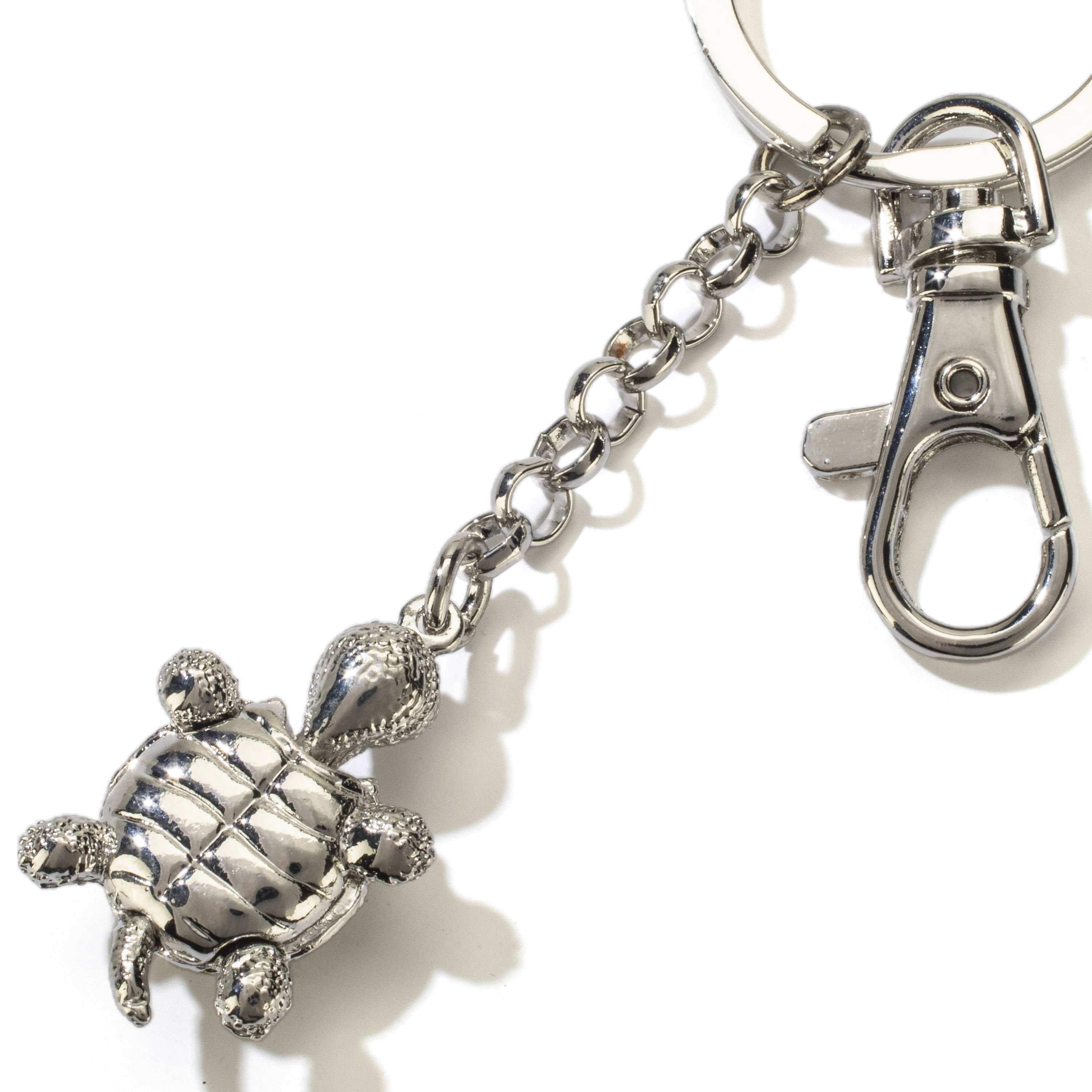 Kalifano Crystal Keychains Brown Turtle Keychain made with Swarovski Crystals SKC-107