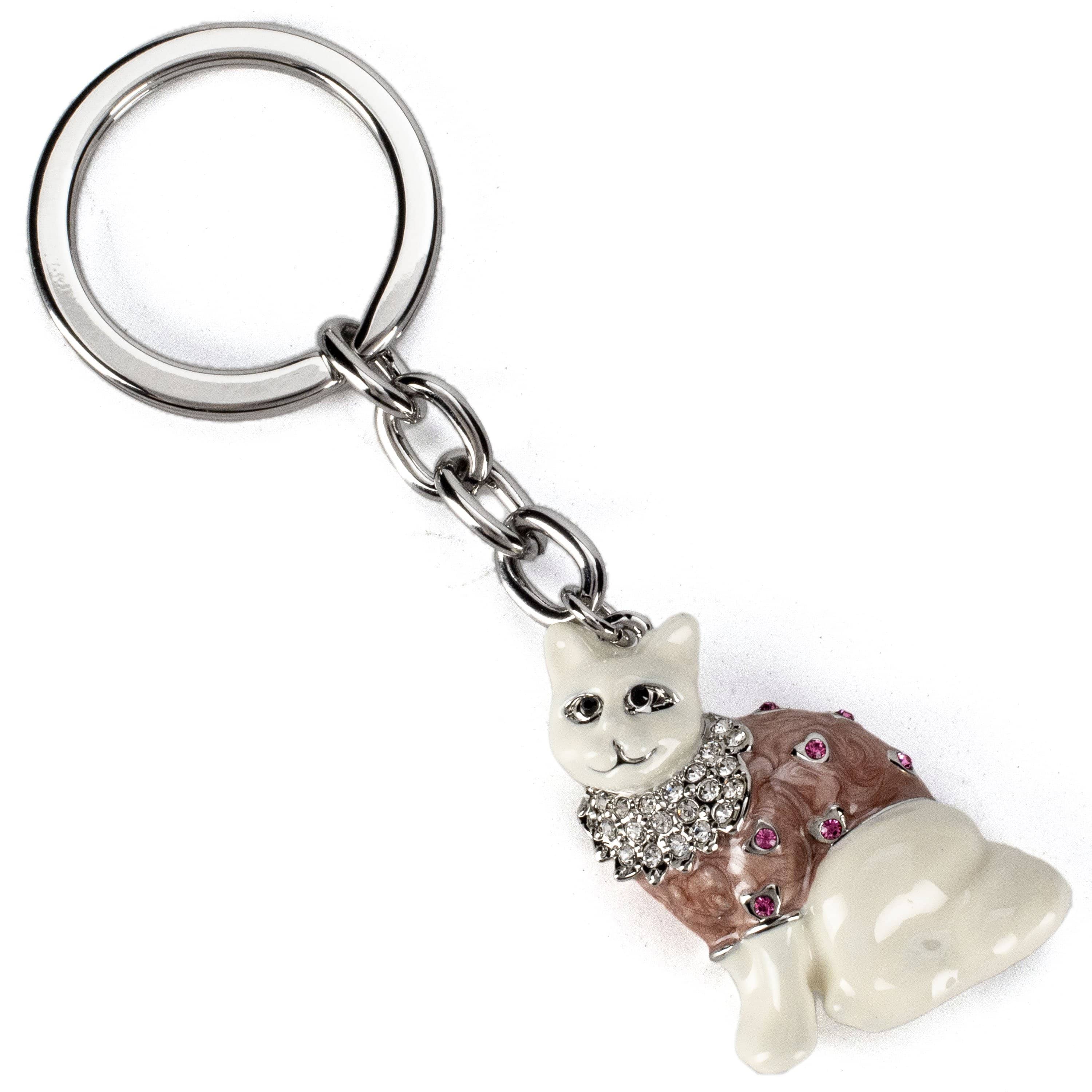 Kalifano Crystal Keychains Cat Keychain made with Swarovski Crystals SKC-060