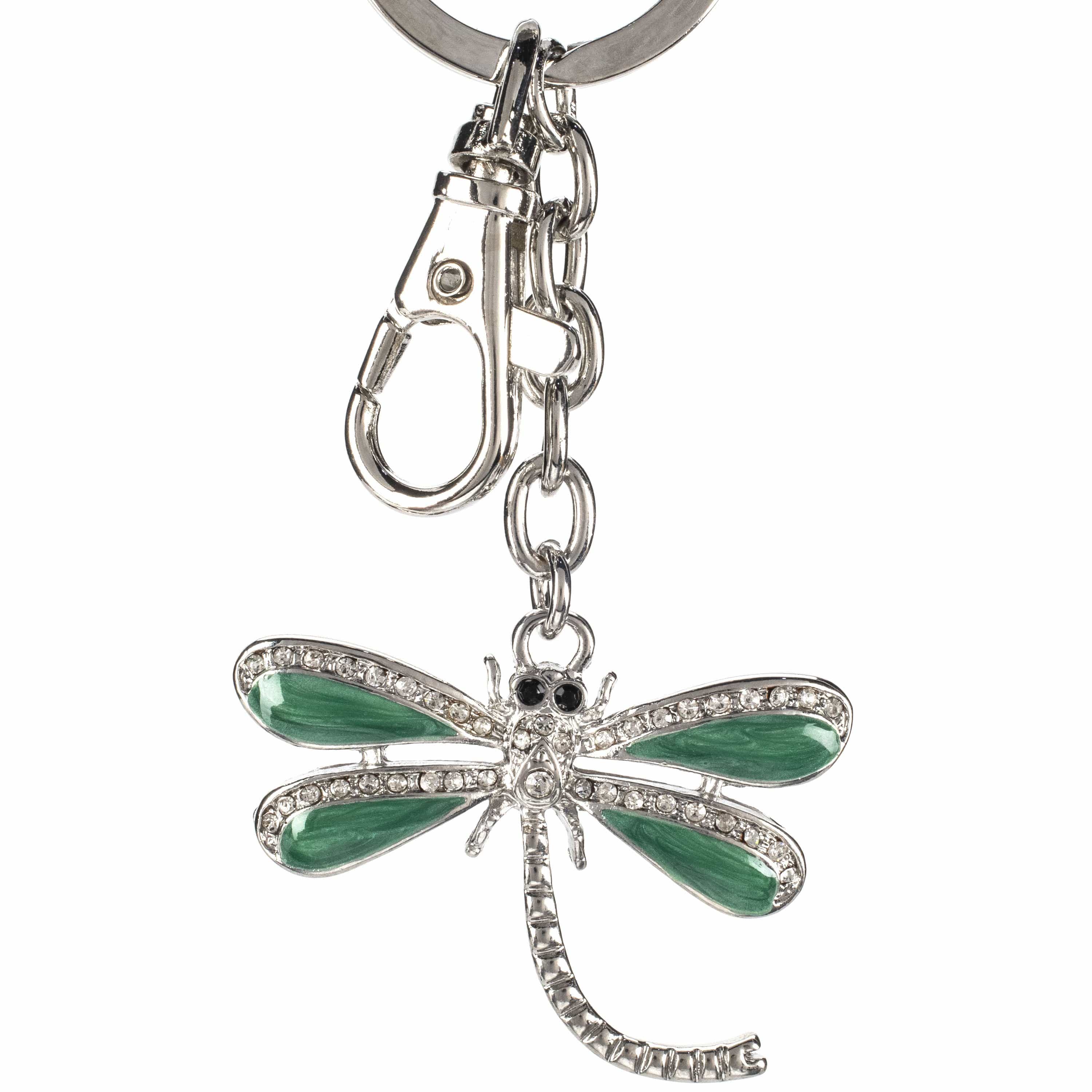 Kalifano Crystal Keychains Green Dragonfly Keychain made with Swarovski Crystals SKC-118