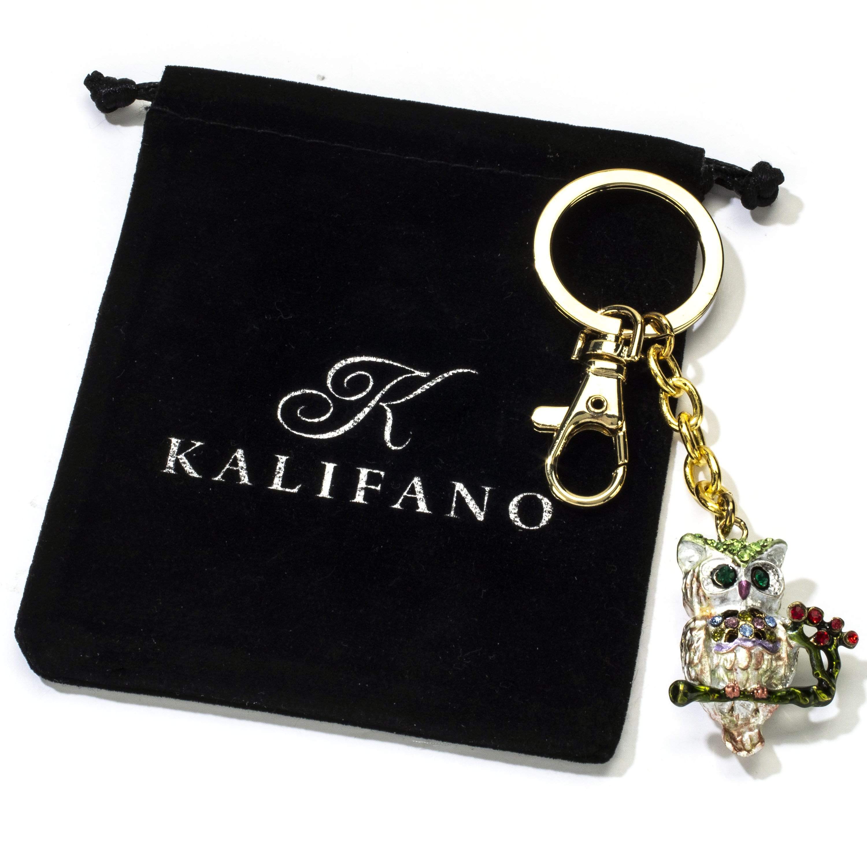 Kalifano Crystal Keychains Owl Keychain made with Swarovski Crystals SKC-105