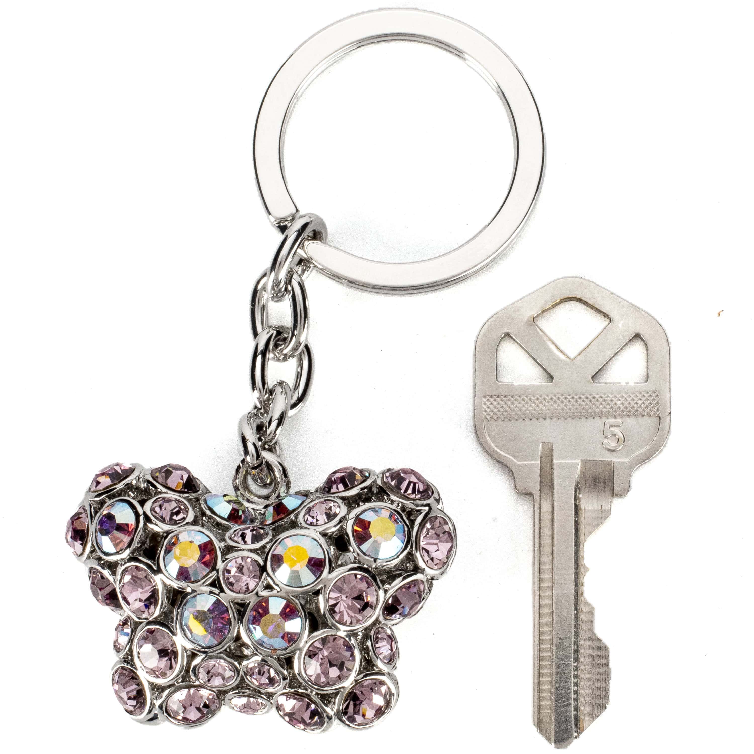 Kalifano Crystal Keychains Pink Butterfly Keychain made with Swarovski Crystals SKC-049