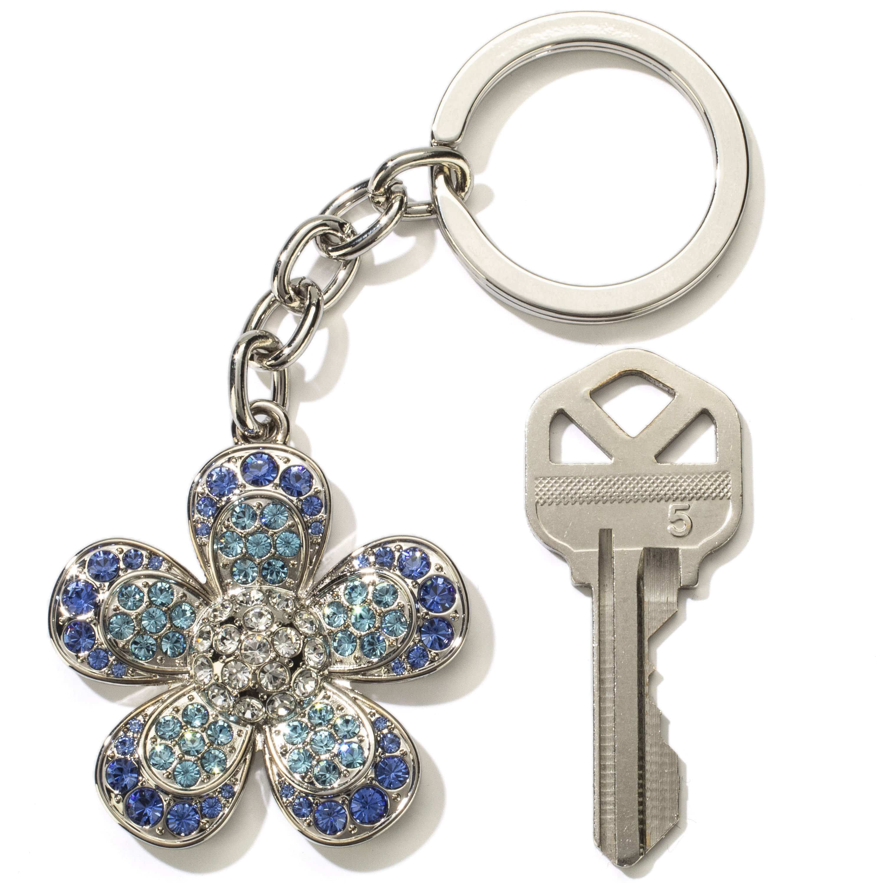 Kalifano Crystal Keychains Sapphire Flower Keychain made with Swarovski Crystals SKC-052