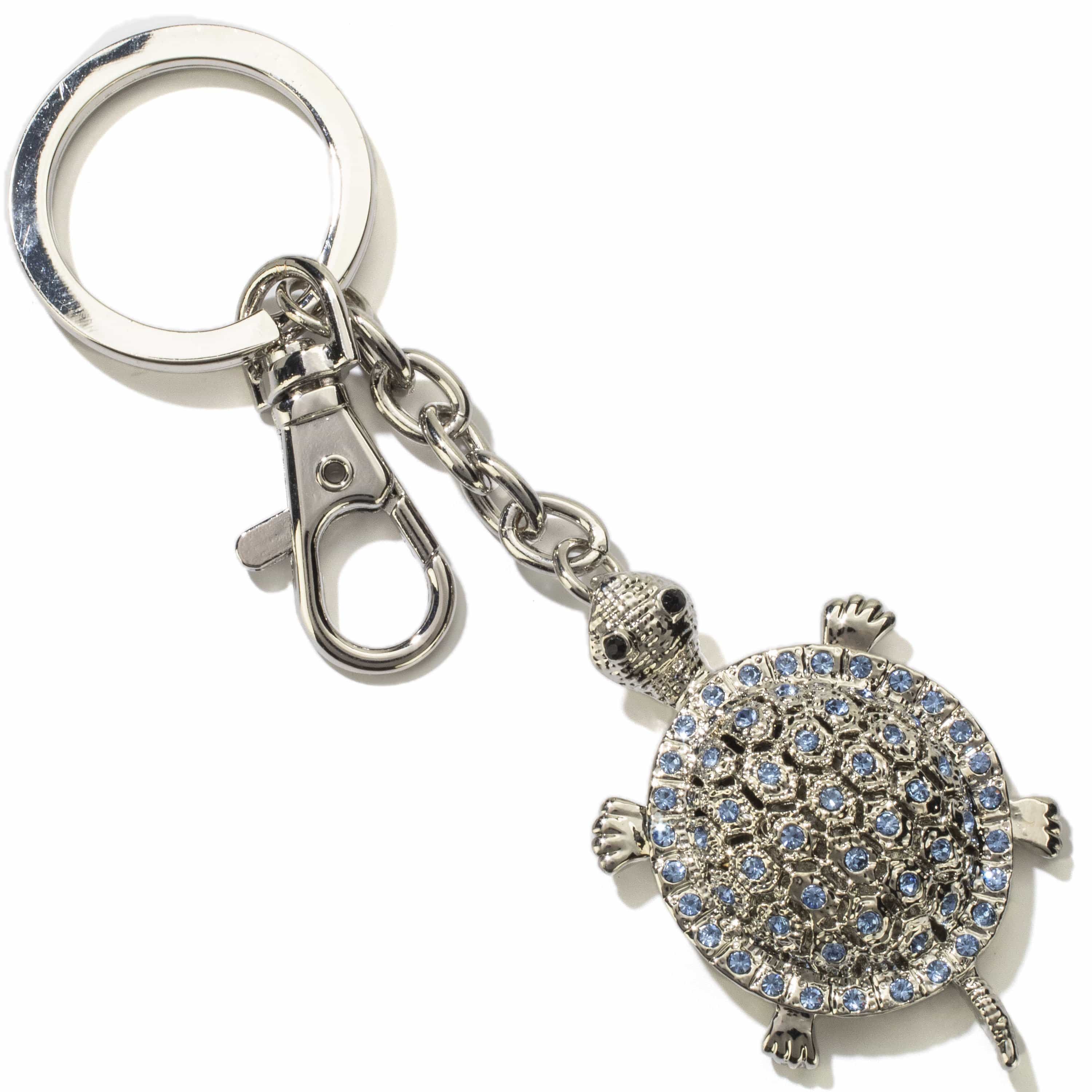 Kalifano Crystal Keychains Sapphire Turtle Keychain made with Swarovski Crystals SKC-112