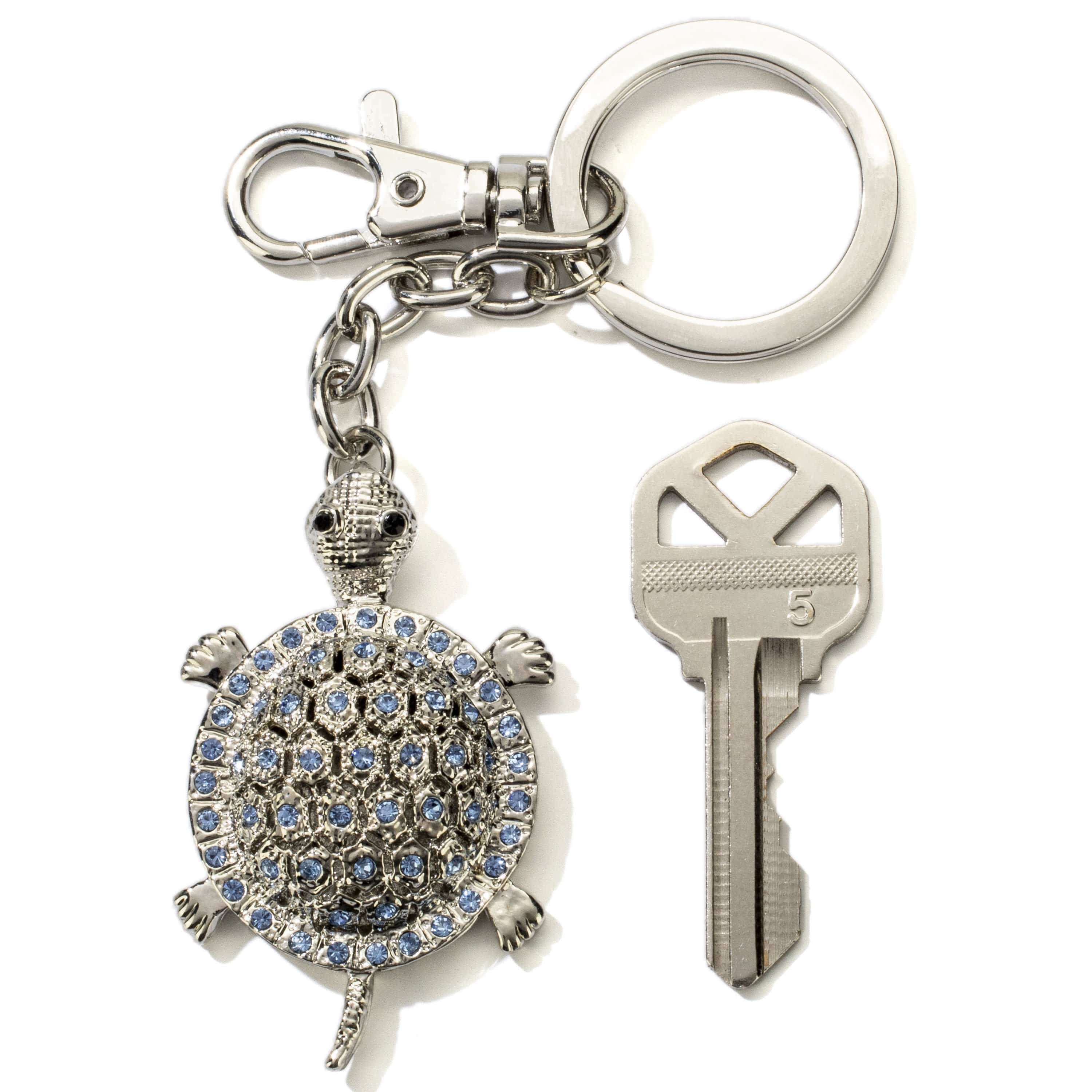 Kalifano Crystal Keychains Sapphire Turtle Keychain made with Swarovski Crystals SKC-112