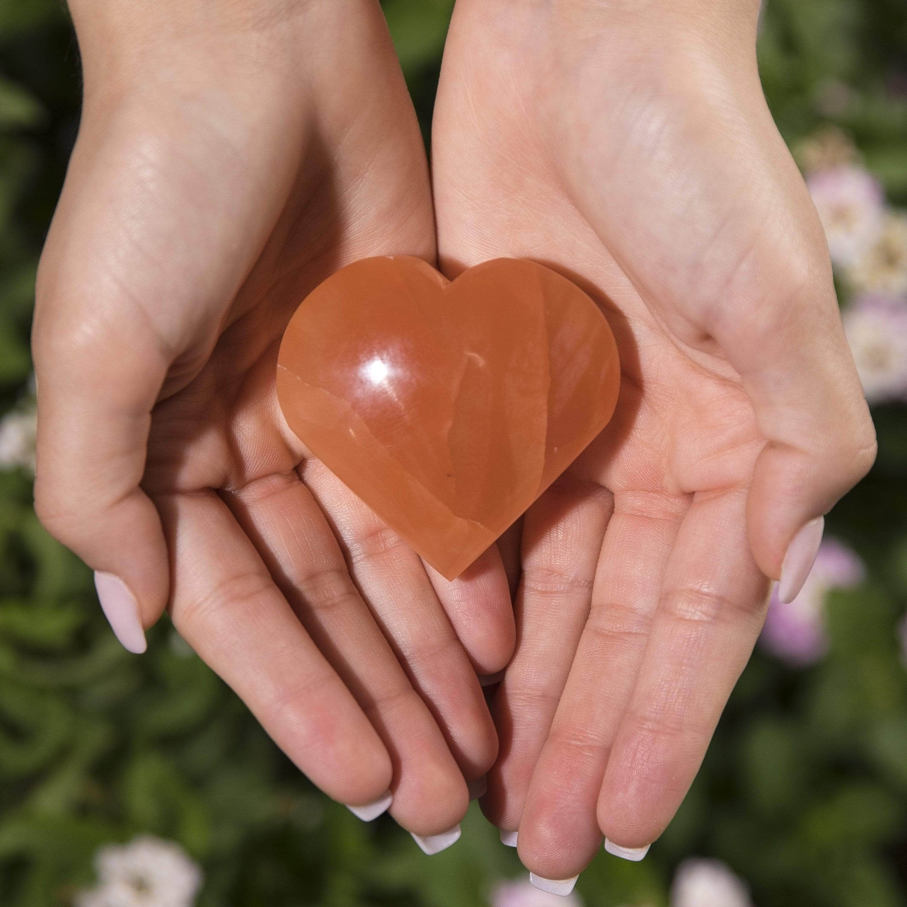 Kalifano Fossils & Minerals Orange Selenite Healing Heart from Morocco SHO20