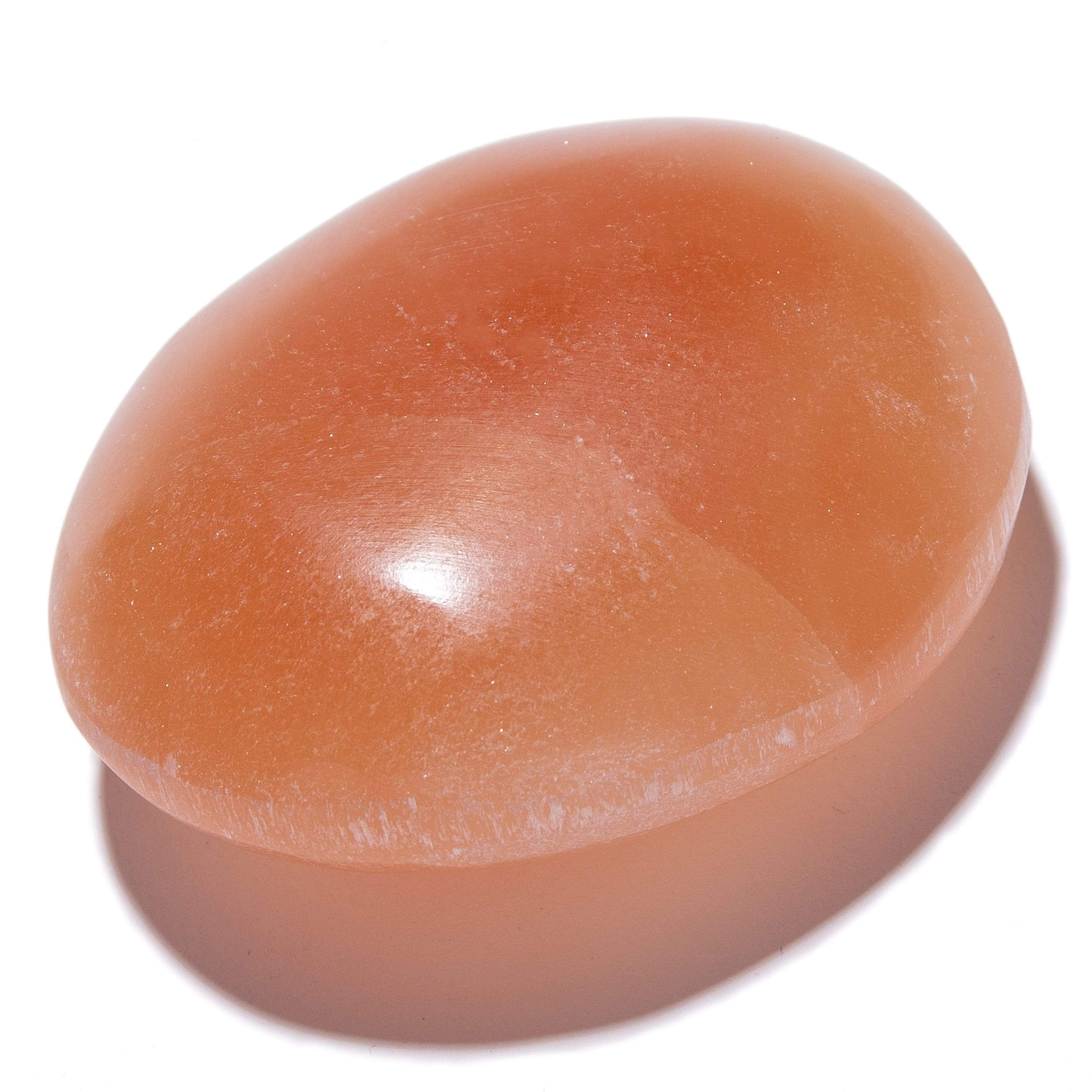 Kalifano Fossils & Minerals Orange Selenite Palm Worry & Healing Stone from Morocco SHSO20