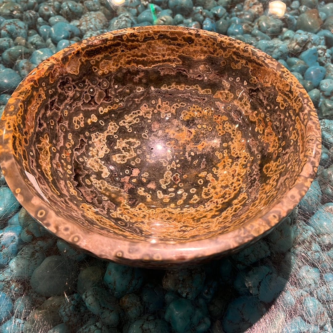 Kalifano Fossils & Minerals Sea Jasper Gemstone Bowl - Madagascar 8.5‚Äùx3.5‚Äù BOWL1950