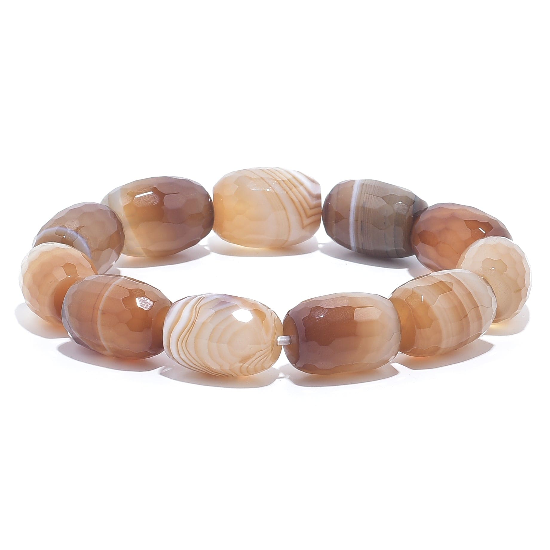 Kalifano Gemstone Bracelets Agate Natural Gemstone Elastic Bracelet PLAT-BGP-028