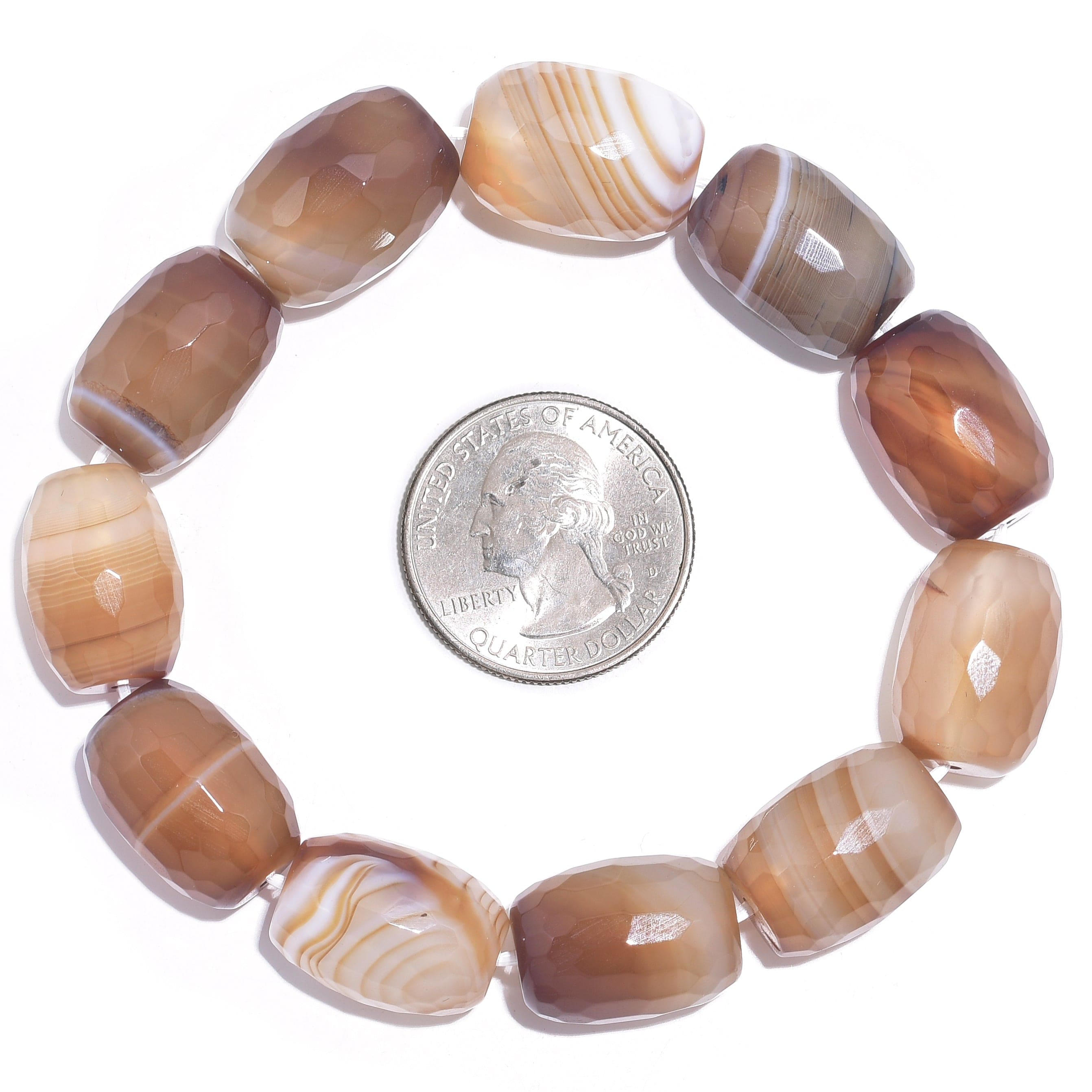 Kalifano Gemstone Bracelets Agate Natural Gemstone Elastic Bracelet PLAT-BGP-028