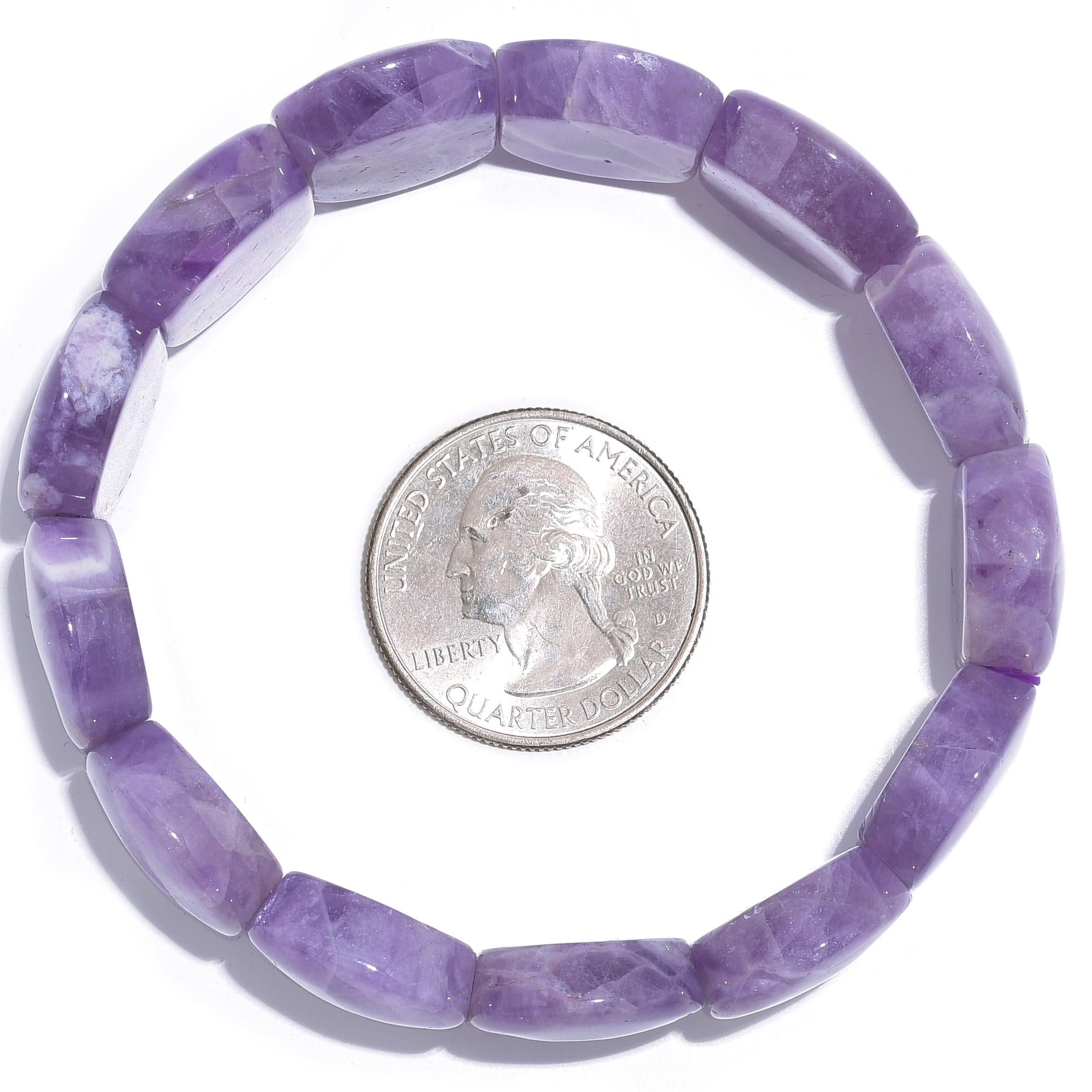 Kalifano Gemstone Bracelets Amethyst Natural Gemstone Elastic Bracelet BLACK-BGP-031