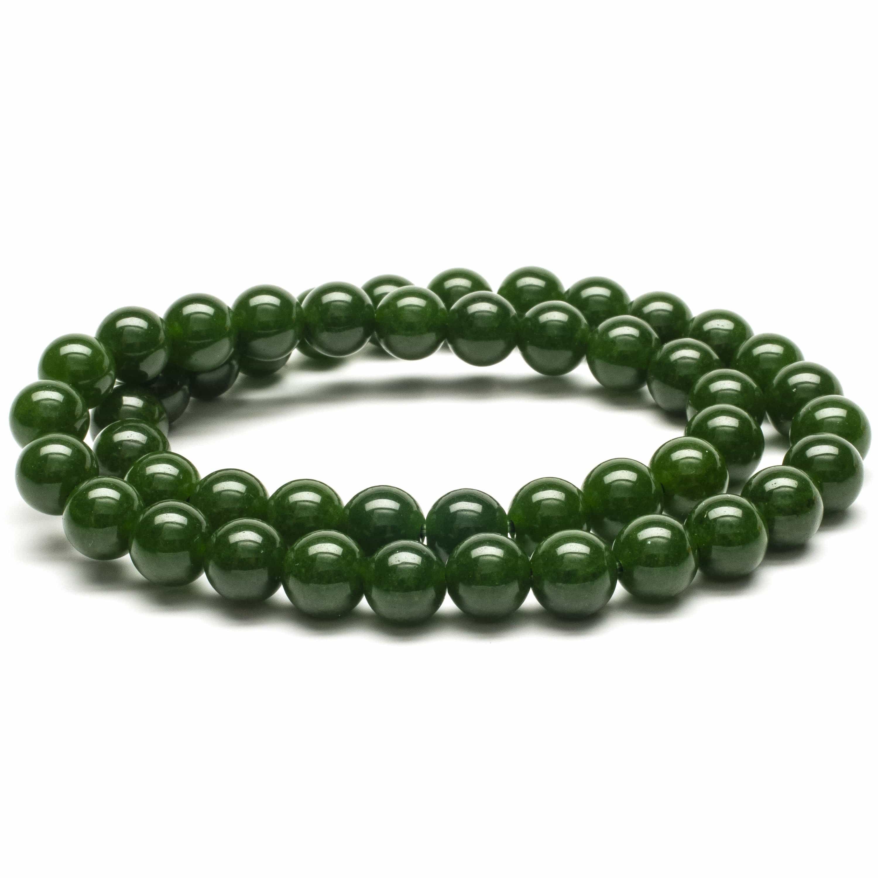 Kalifano Gemstone Bracelets Aventurine  8mm Beads Double Wrap Elastic Gemstone Bracelet WHITE-BGI2-030